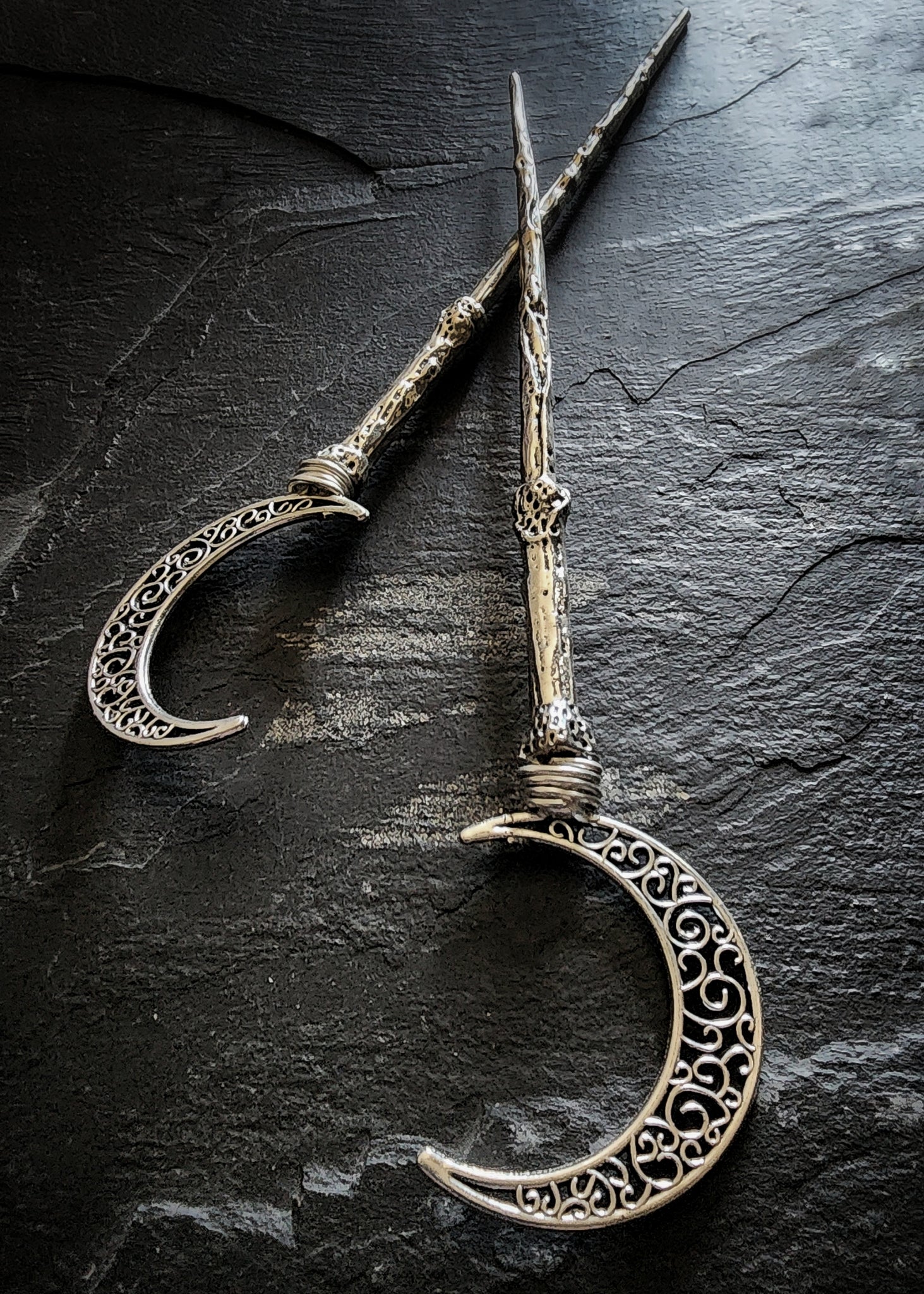 Crescent Moon Hair Sticks Witch Hair Jewelry