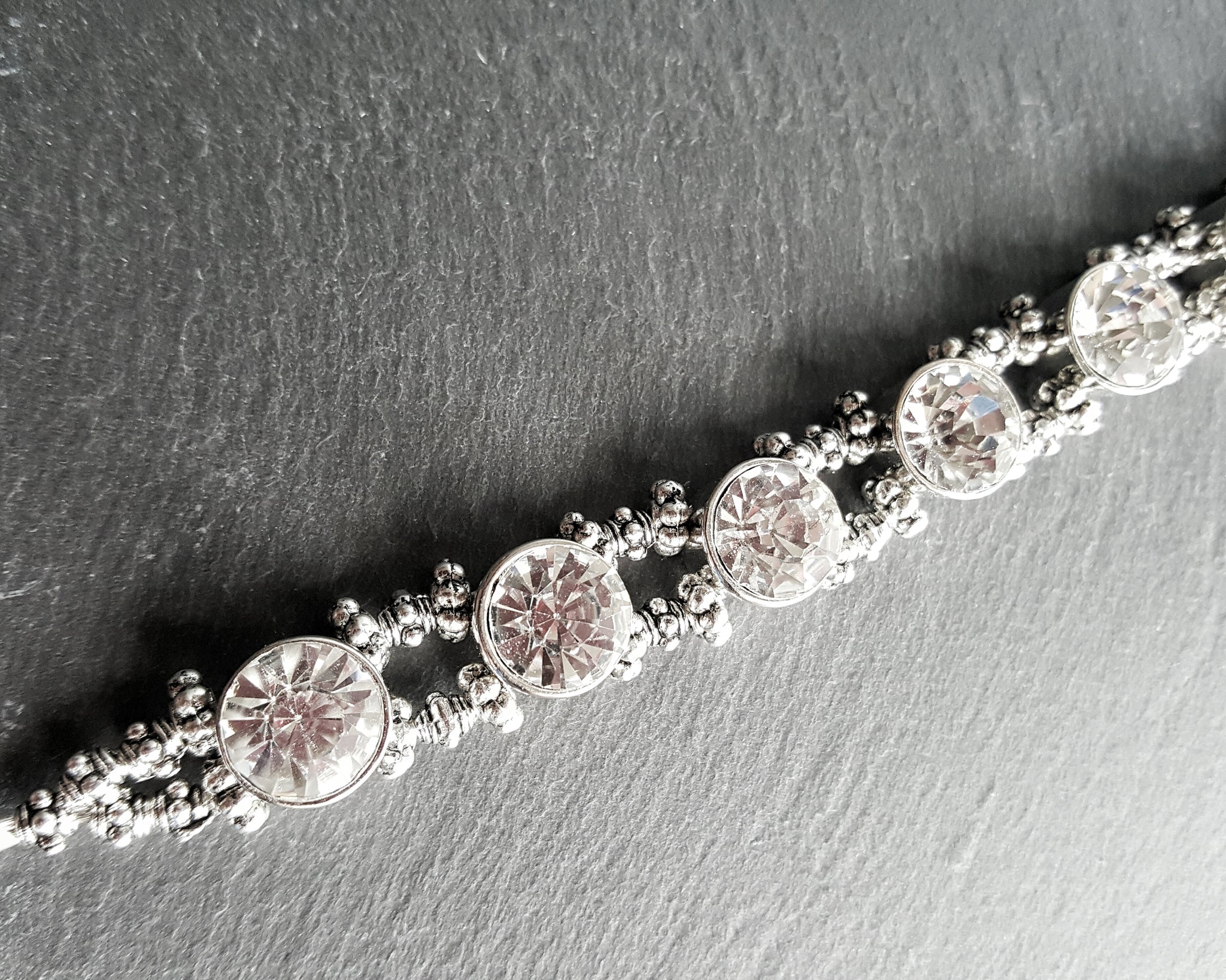 Elegant Rhinestone Cocktail Bracelet Bridal Fantasy Jewelry - DRAVYNMOOR