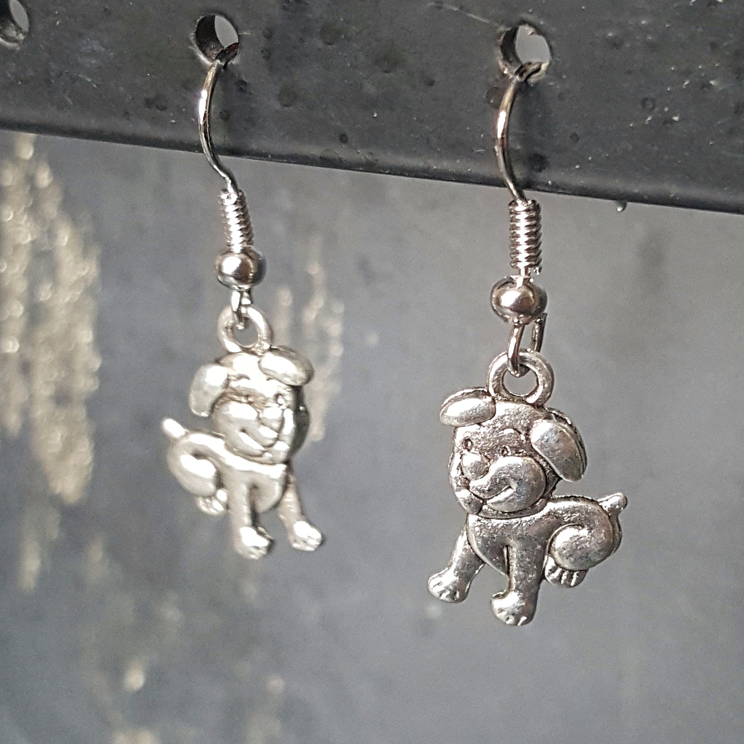 Silver Puppy Dog Earrings Dog Lover Gift - DRAVYNMOOR