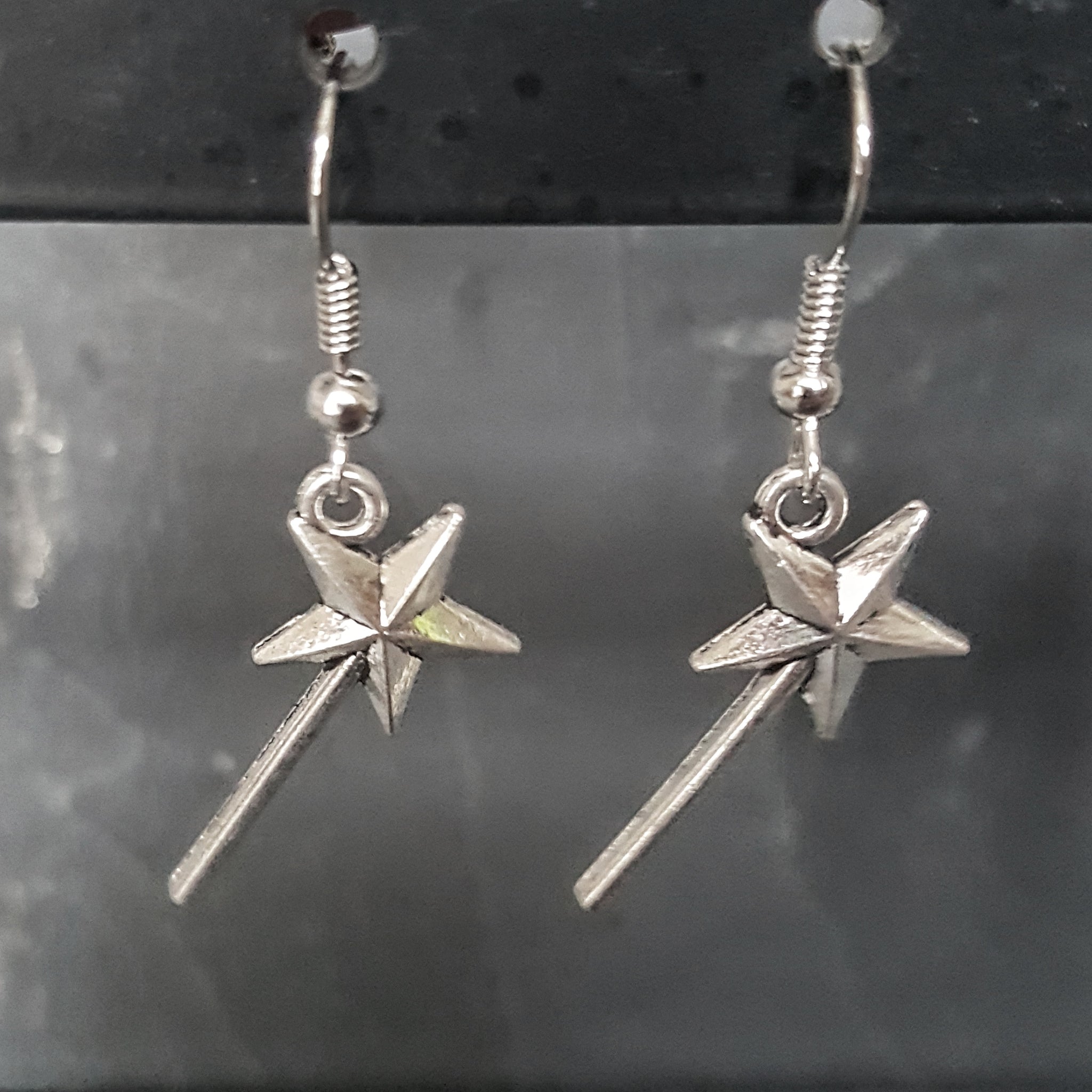 Magic Wand Silver Earrings Gifts for Dreamers - DRAVYNMOOR