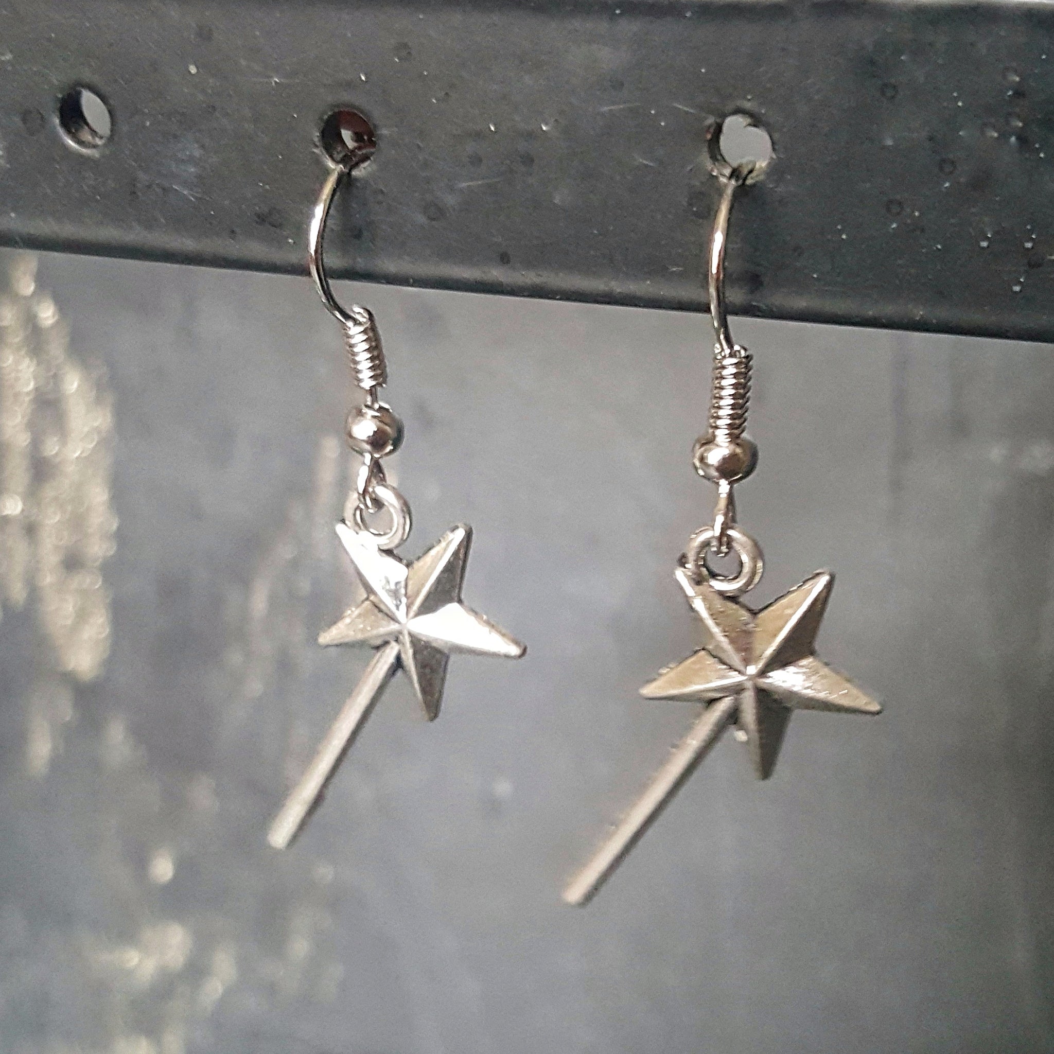 Magic Wand Silver Earrings Gifts for Dreamers - DRAVYNMOOR