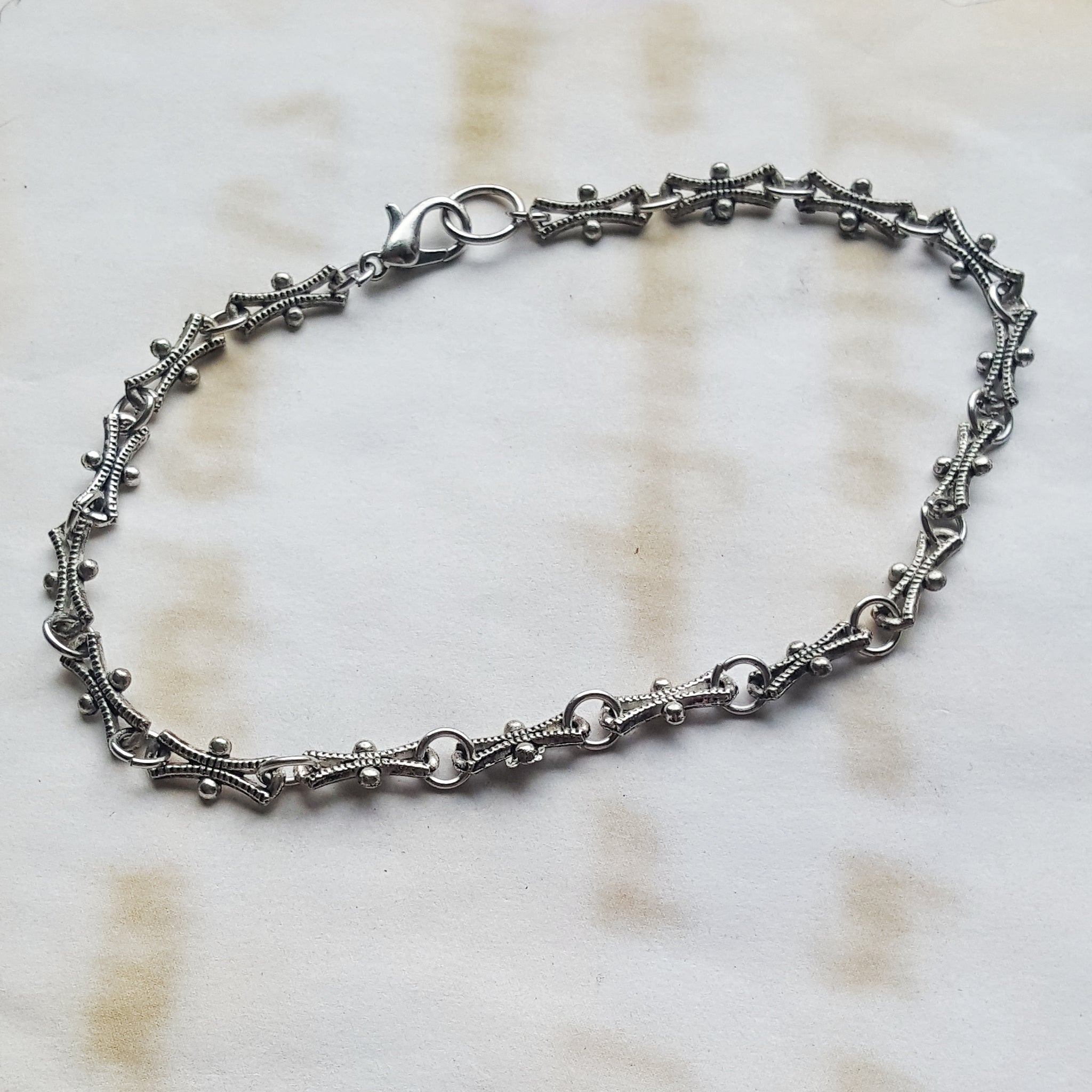 Silver Link Anklet Ren Faire Handmade Jewelry Vacation Jewelry - DRAVYNMOOR