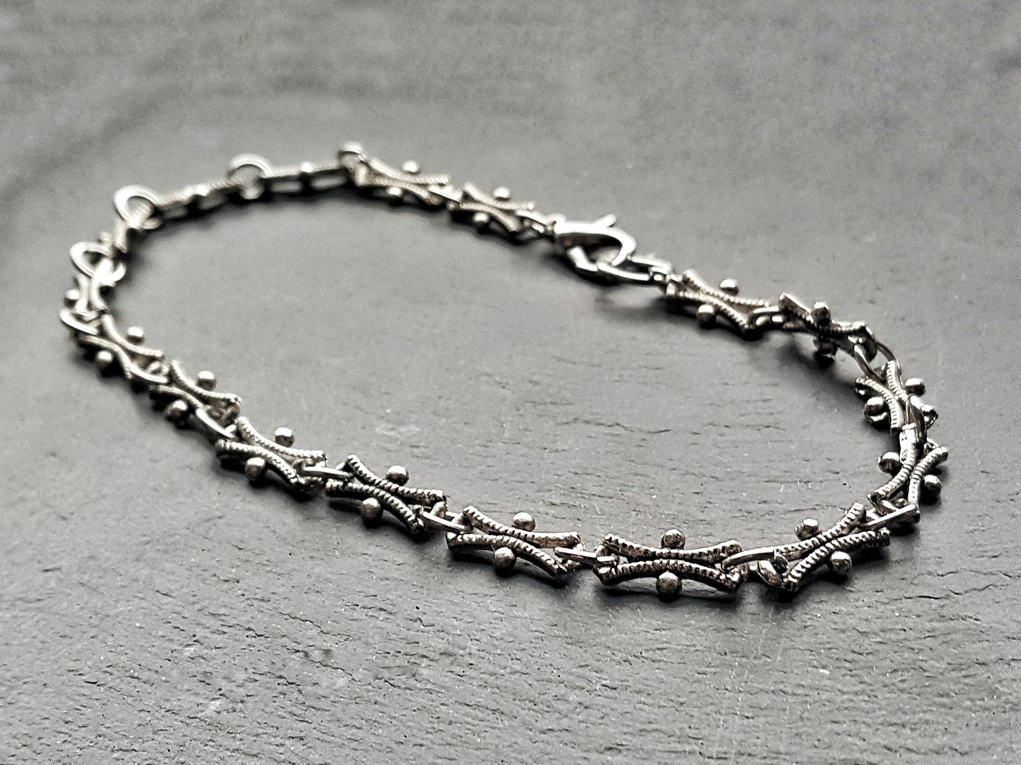 Silver Link Anklet Ren Faire Handmade Jewelry Vacation Jewelry - DRAVYNMOOR