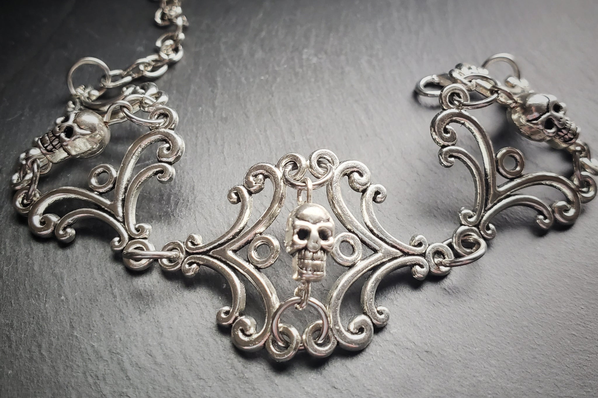 Gothic Skull Bracelet Victorian Goth Unique Jewelry