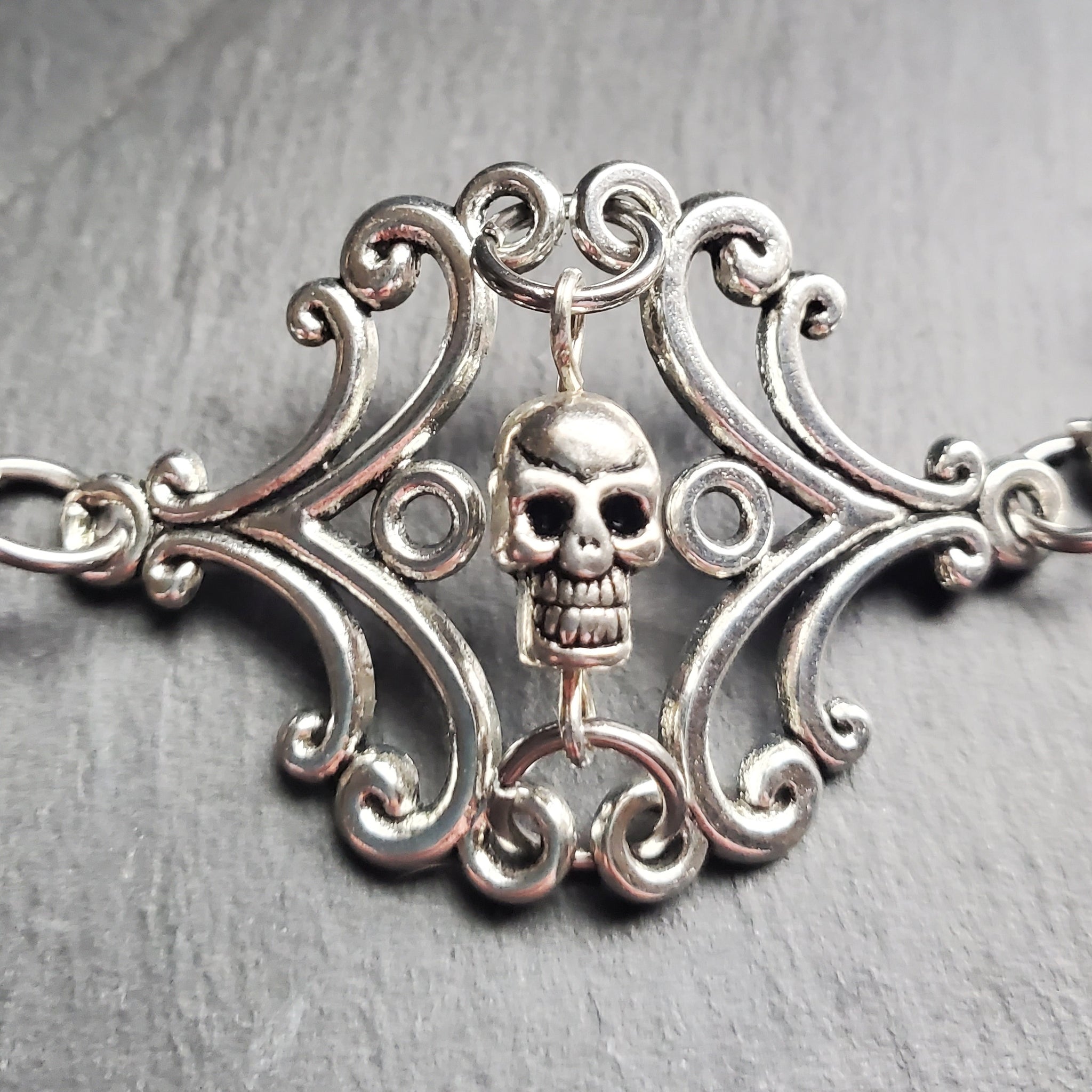 Gothic Skull Bracelet Victorian Goth Unique Jewelry