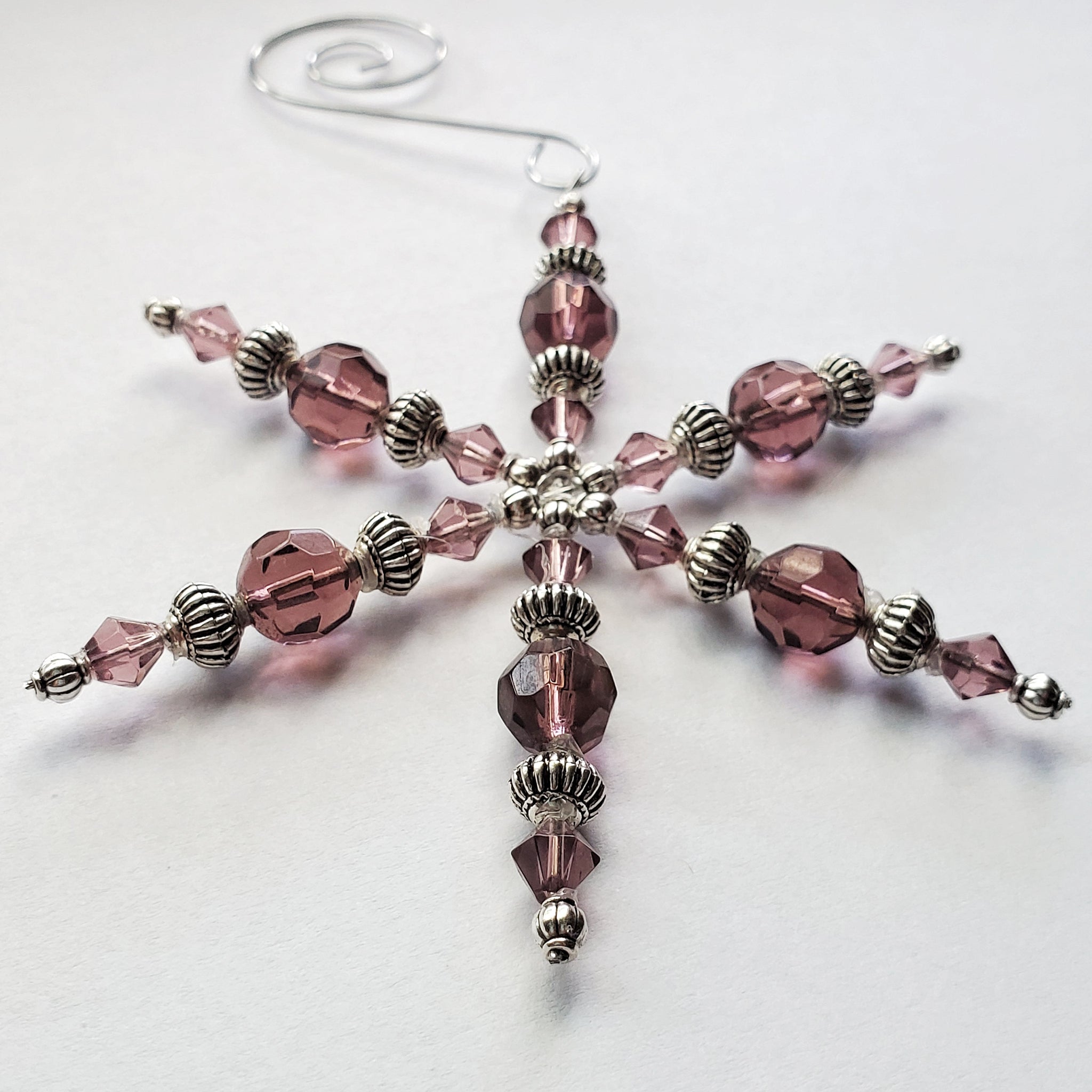 Wine Purple Handmade Christmas Ornament Crystal Snowflake