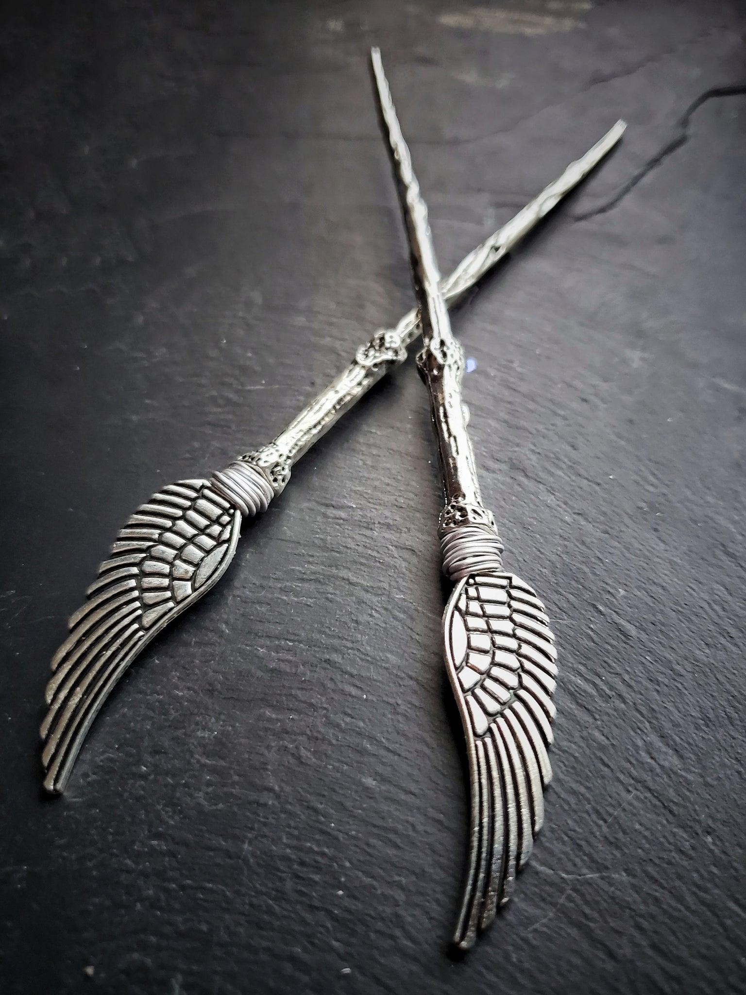 Wings Jewelry Gift Set Necklace Earrings Hair Sticks