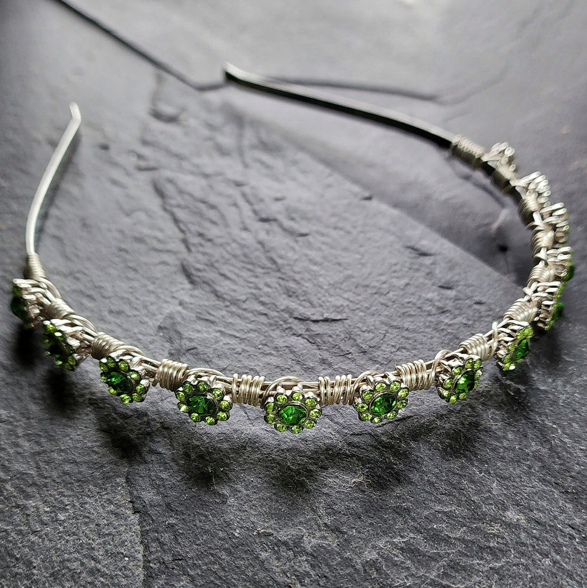 Tiny Rhinestone flower Tiara Headband Crown