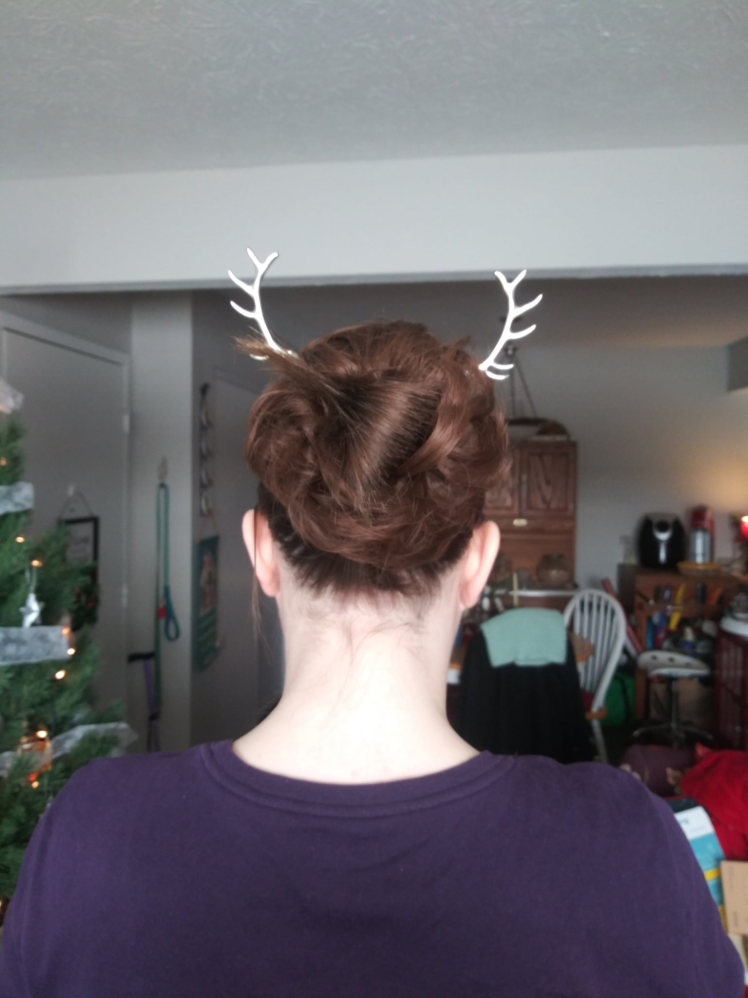 Silver Antler Horn Hair Sticks Hair Jewelry