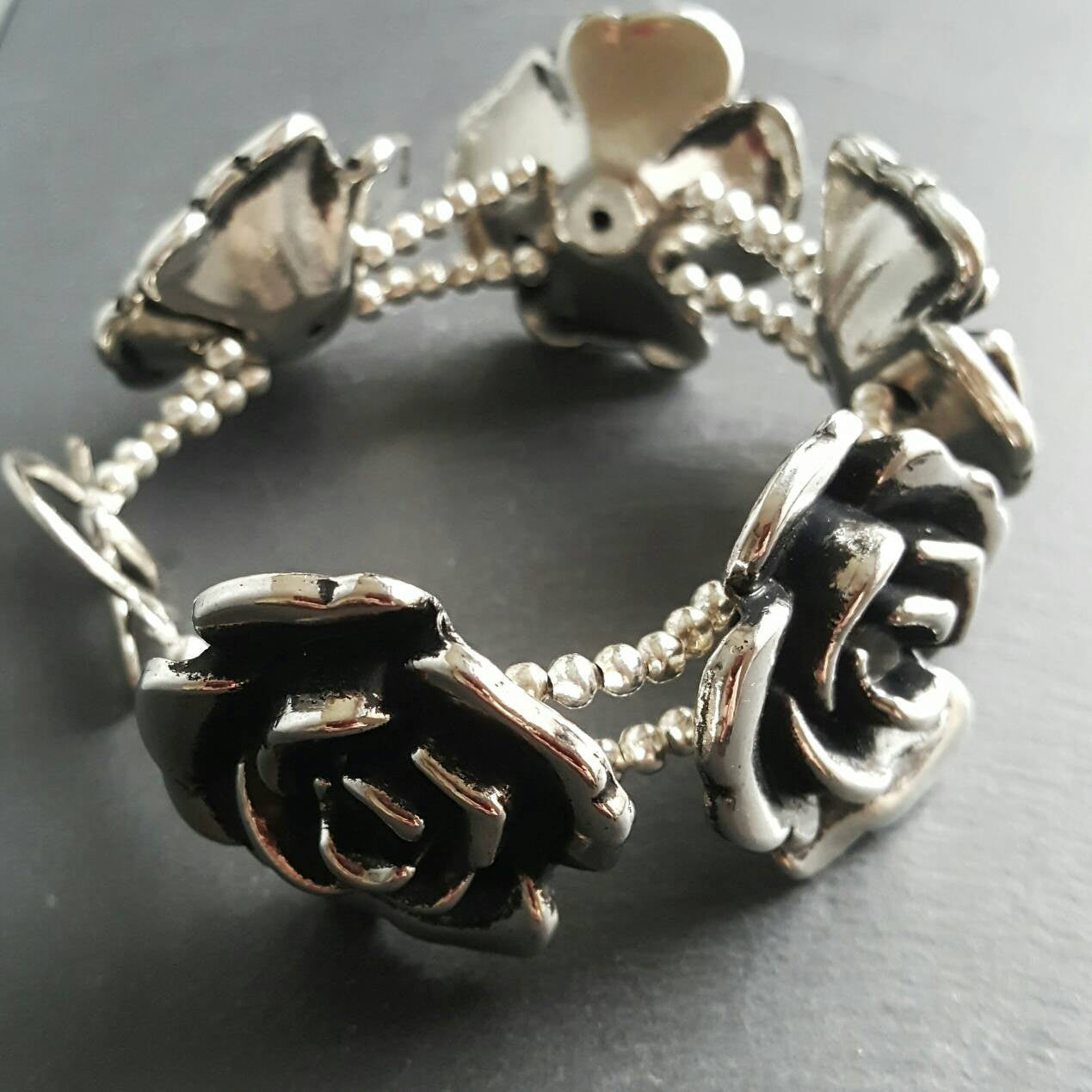 Gothic Rose Bracelet Victorian Fantasy Jewelry - DRAVYNMOOR
