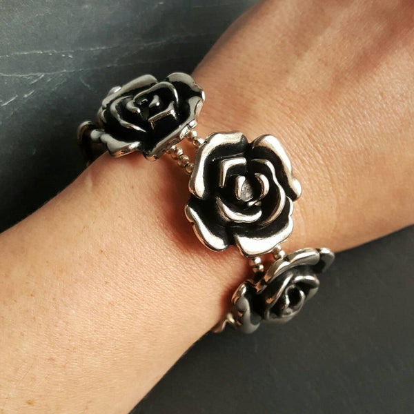 Gothic Rose Bracelet Victorian Fantasy Jewelry - DRAVYNMOOR