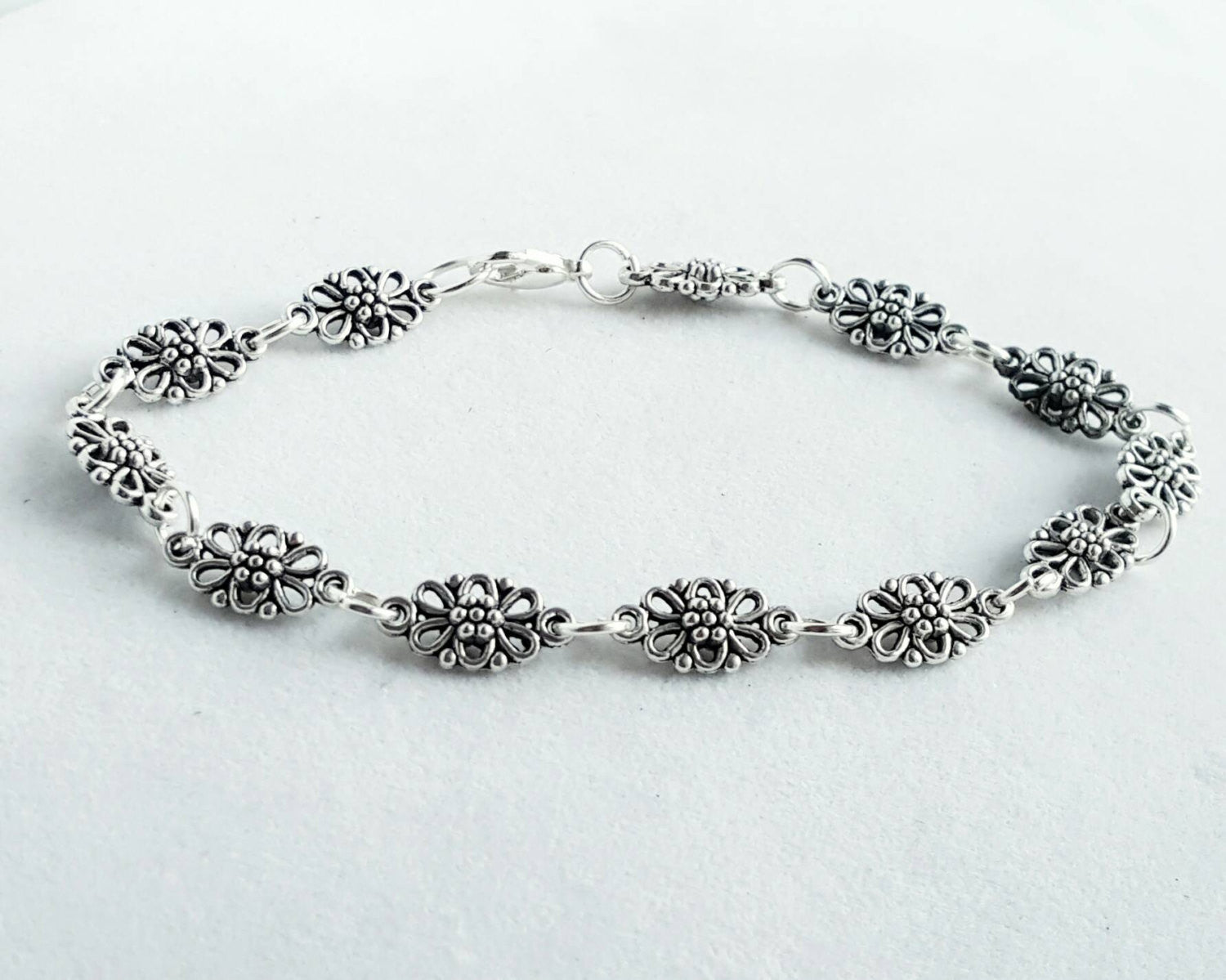 Romantic Silver Anklet Ren Faire Bohemian Festival Jewelry - DRAVYNMOOR