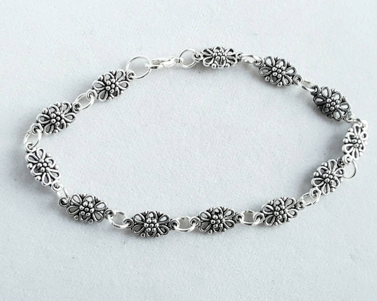 Romantic Silver Anklet Ren Faire Bohemian Festival Jewelry - DRAVYNMOOR