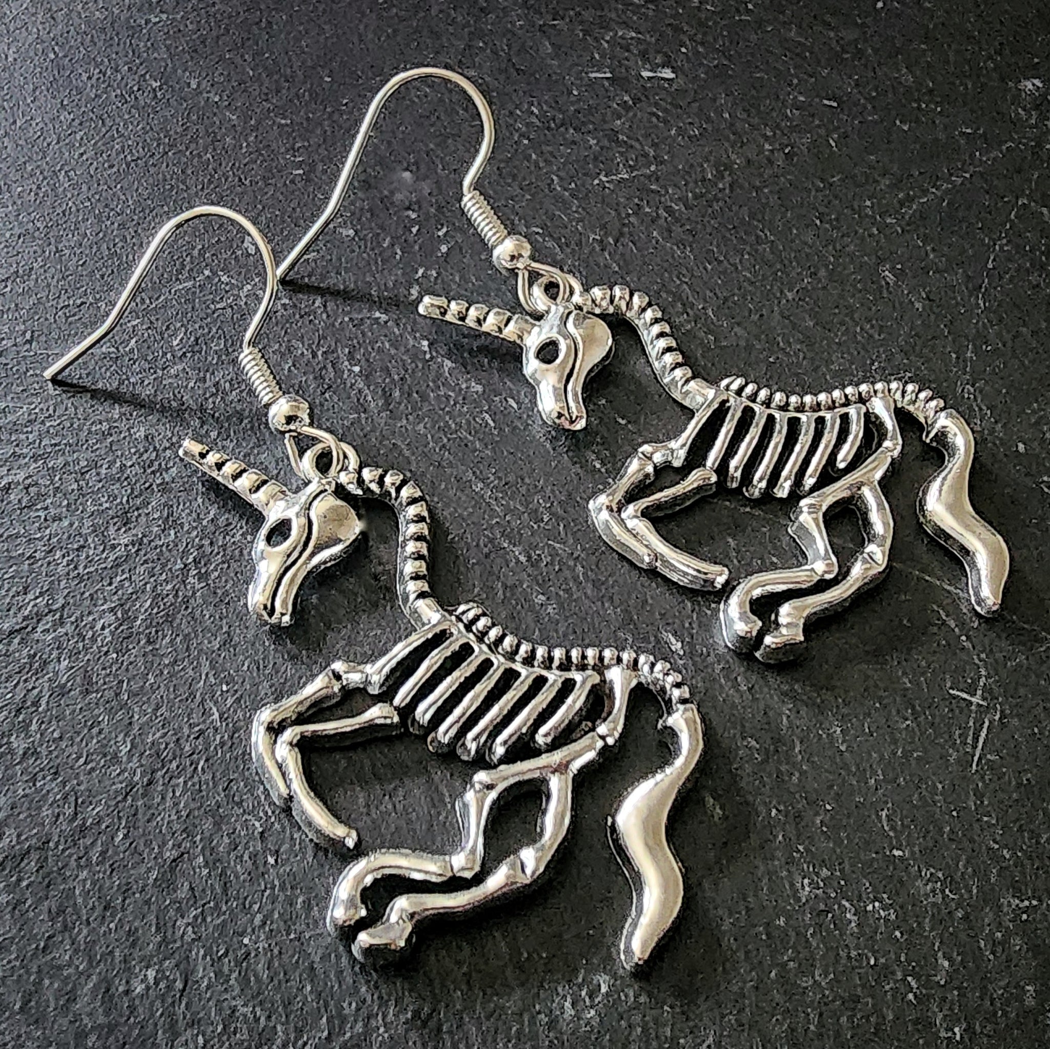 Skeletal Unicorn Earrings