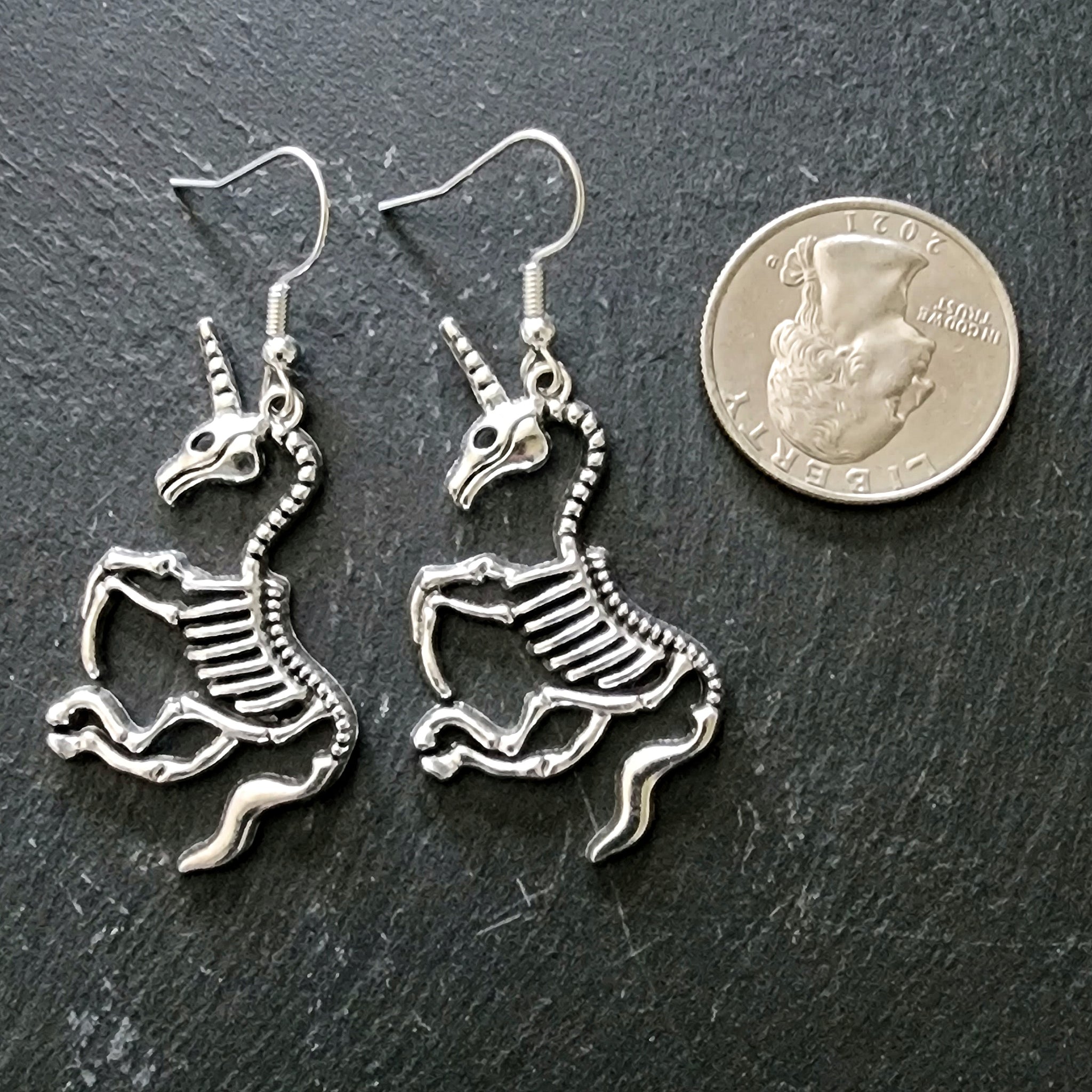 Skeletal Unicorn Earrings