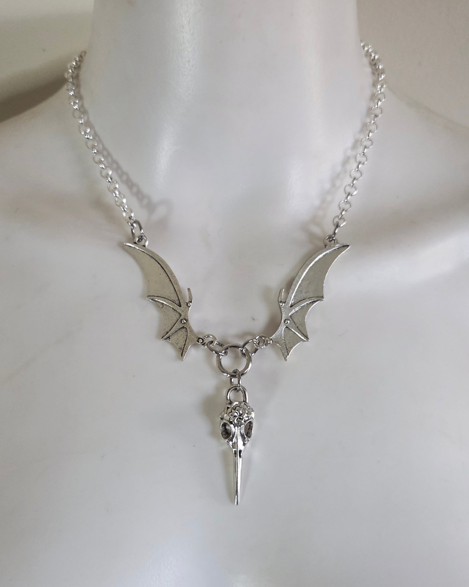 FrankenRaven Necklace Goth Jewelry