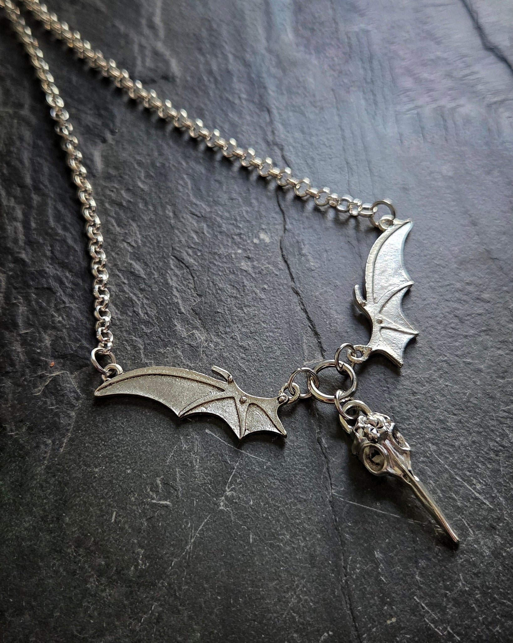 FrankenRaven Necklace Goth Jewelry