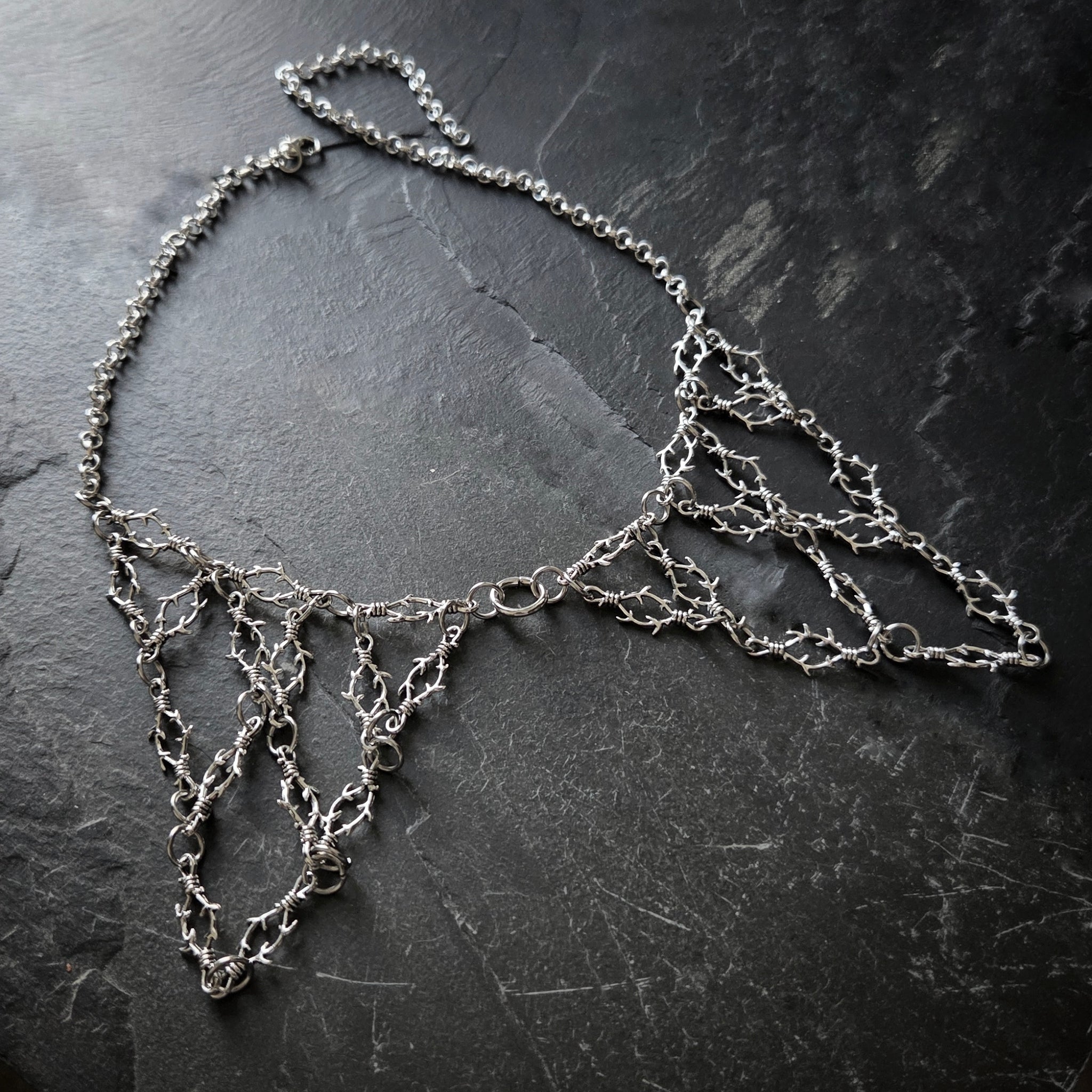 Baby Barbed Wire Bow Tie Necklace