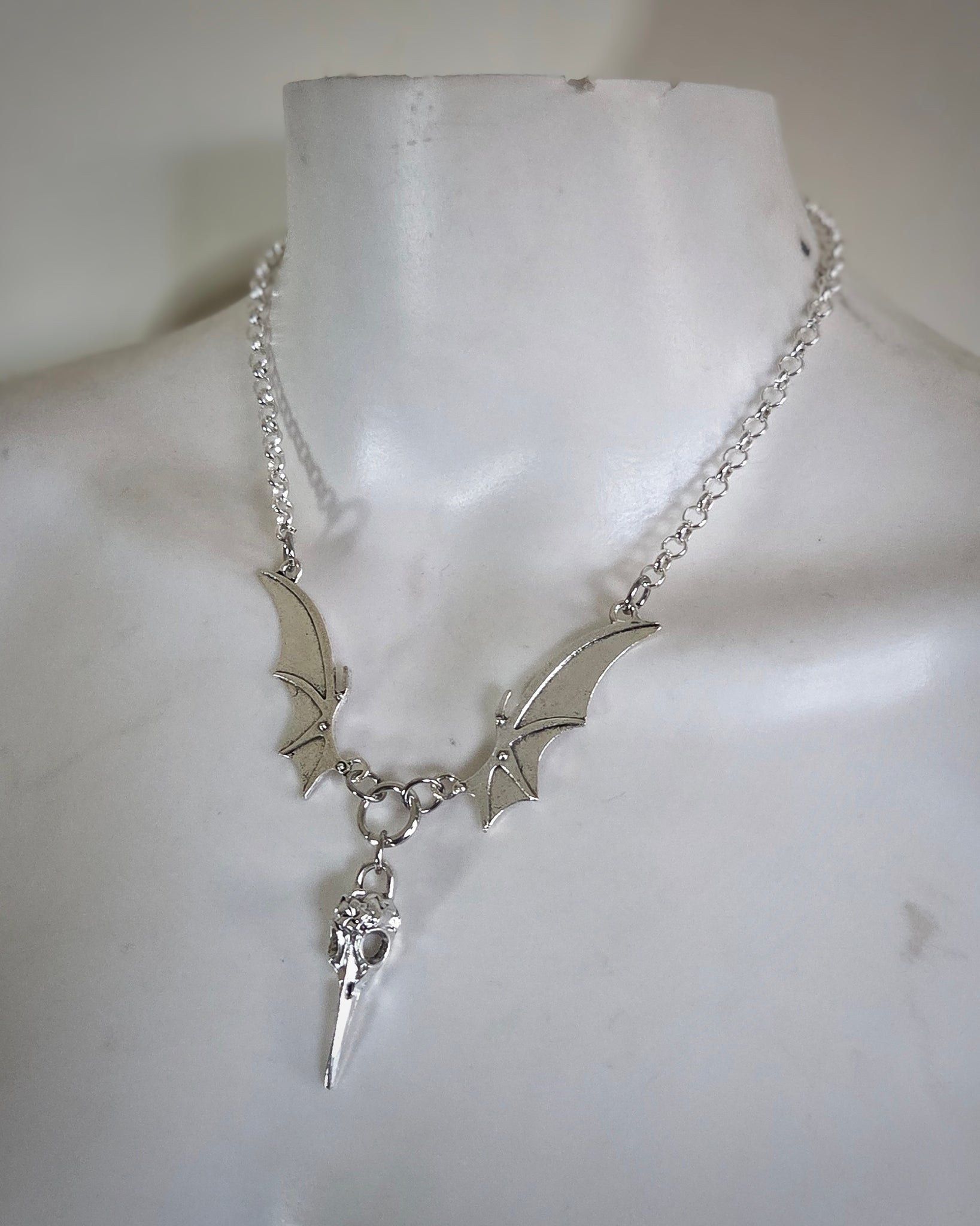 FrankenRaven Necklace Goth Jewelry