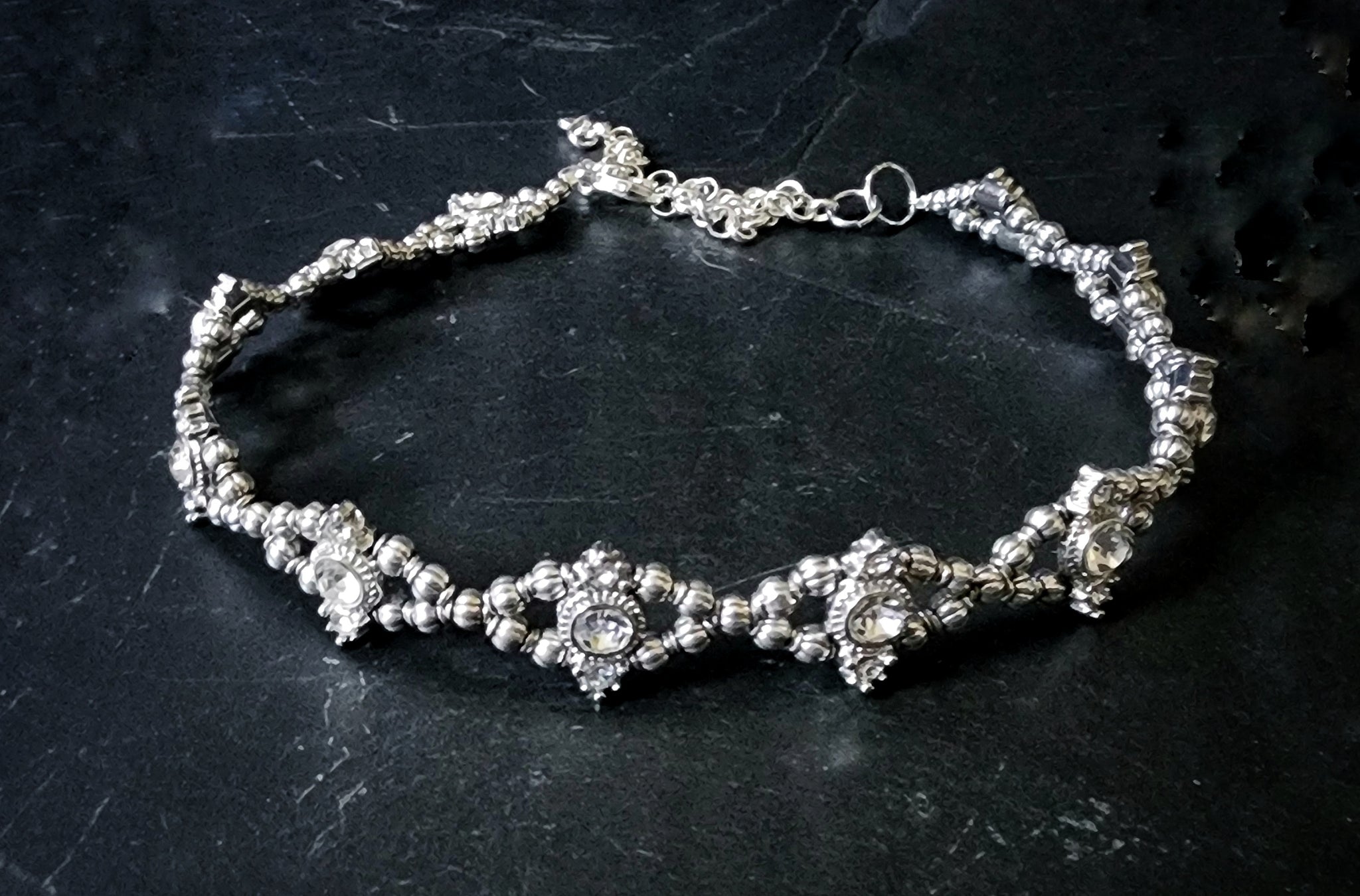 Rhinestone Eye Choker Renaissance Faire Jewelry