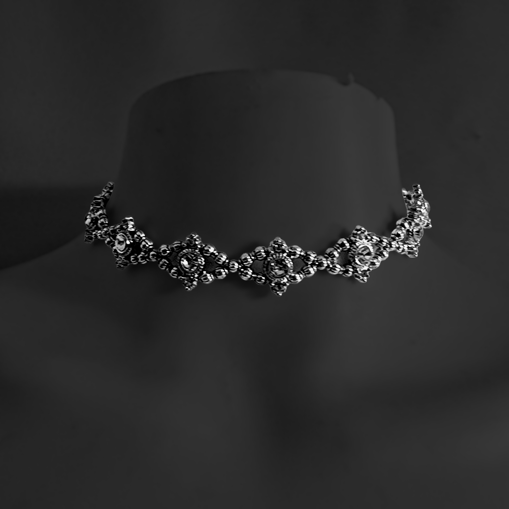 Rhinestone Eye Choker Renaissance Faire Jewelry