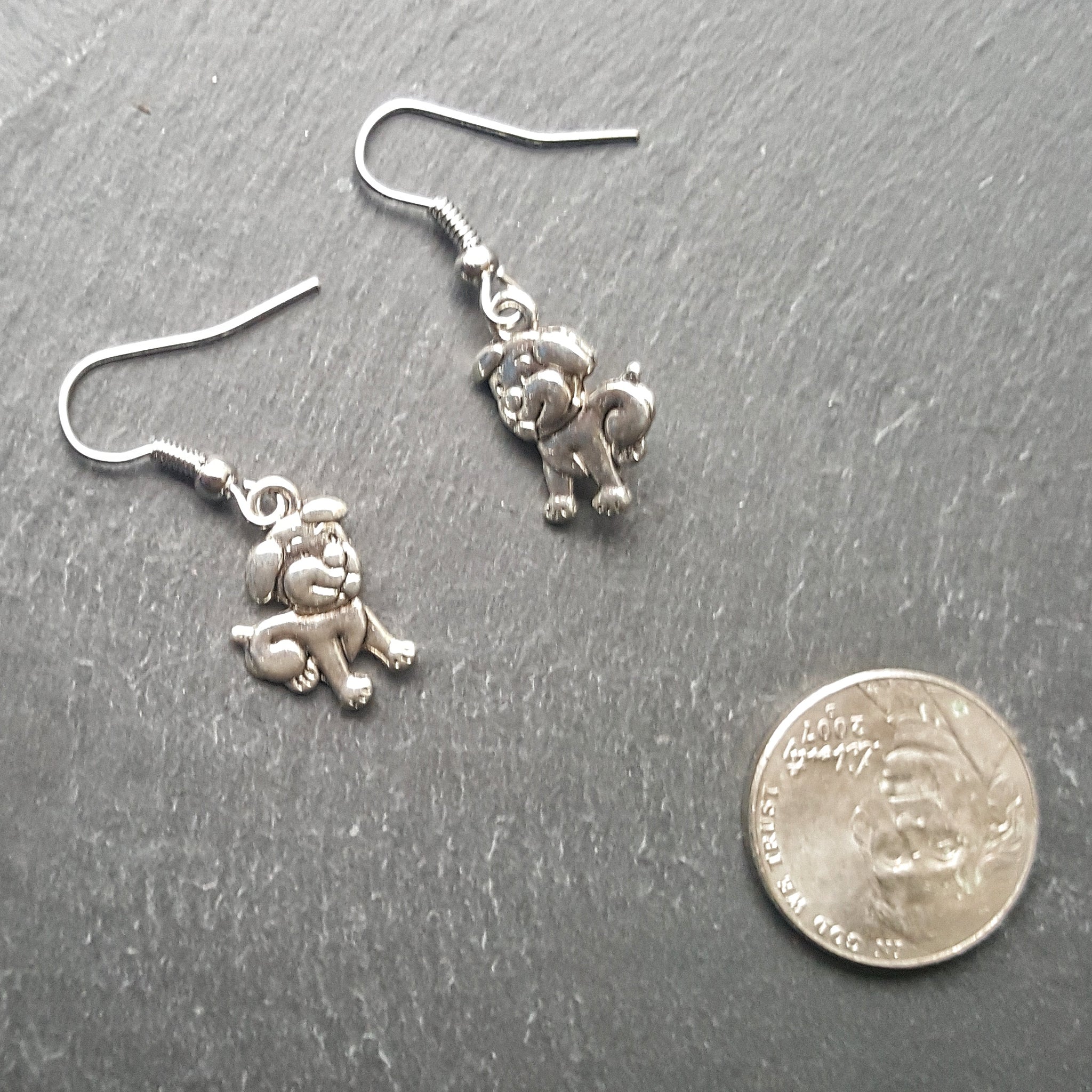 Silver Puppy Dog Earrings Dog Lover Gift - DRAVYNMOOR