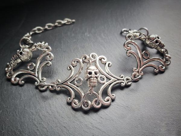 Gothic Skull Bracelet Victorian Goth Unique Jewelry