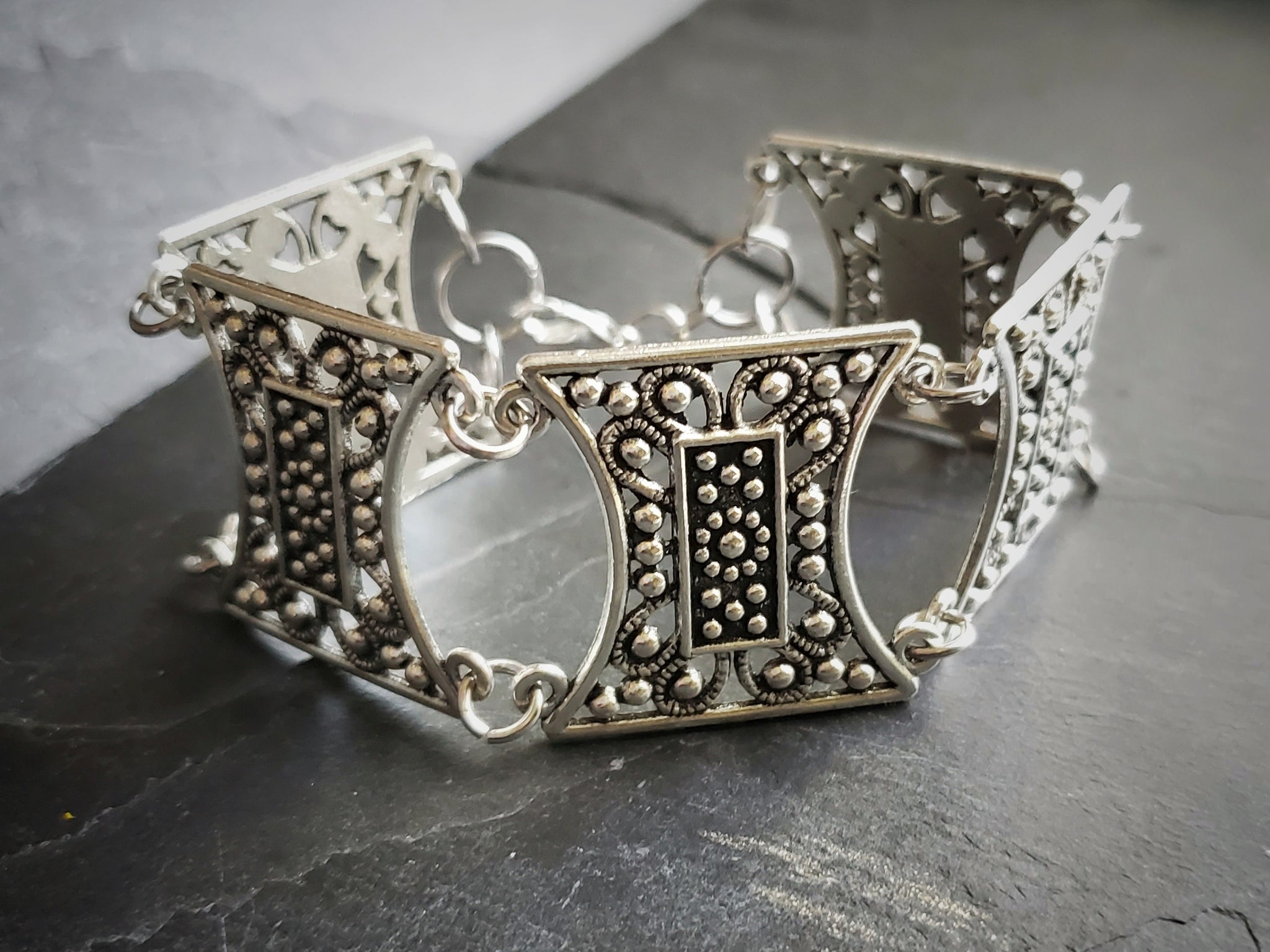 Silver Link Bracelet Renaissace Festival Fantasy Jewelry