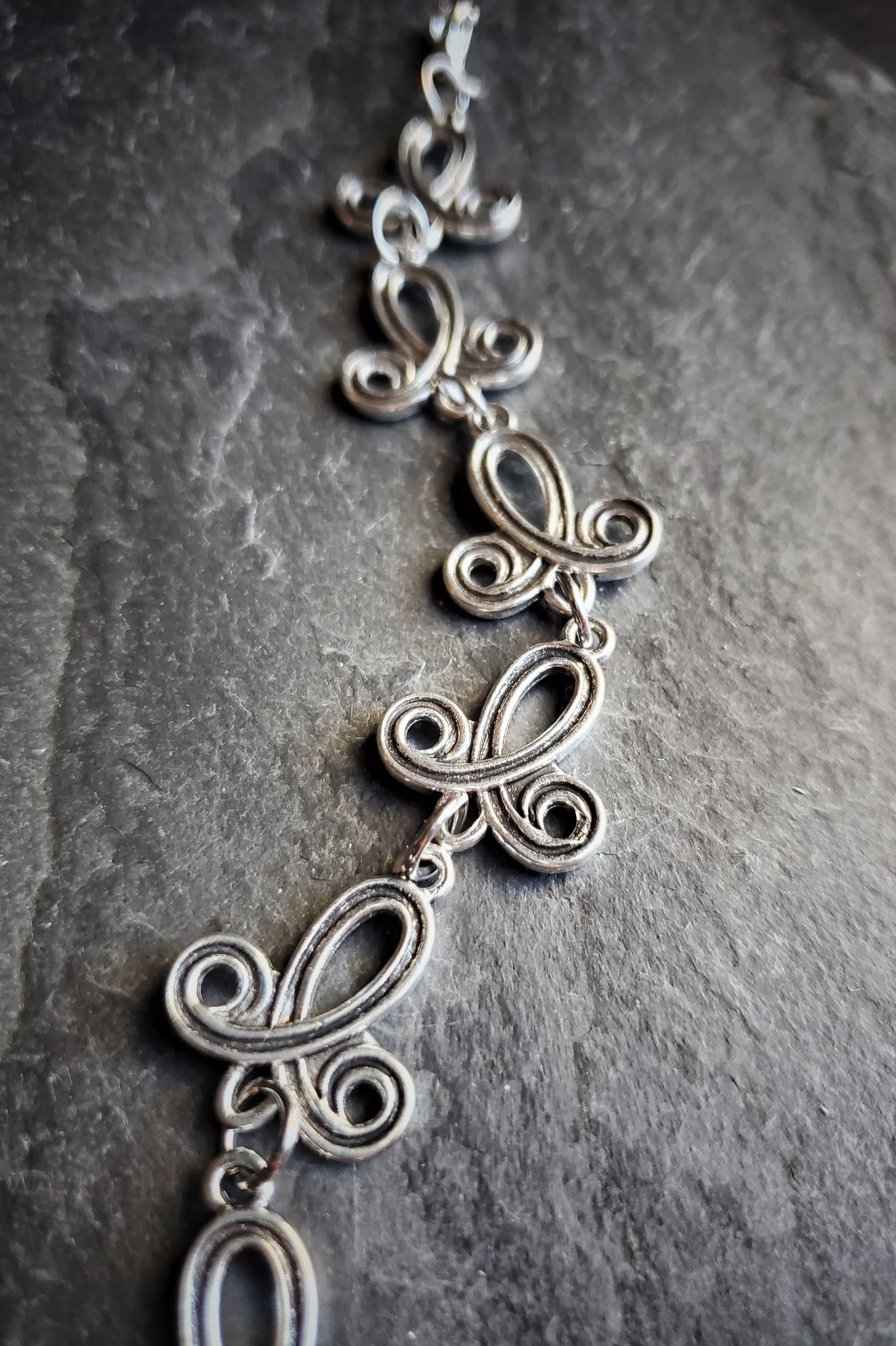 Silver Fleur Link Bracelet Renaissance Jewelry