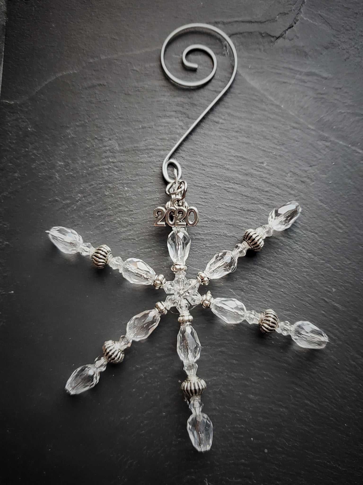 Crystal Teardrop Snowflake Ornament Handmade Gift Stocking Stuffer