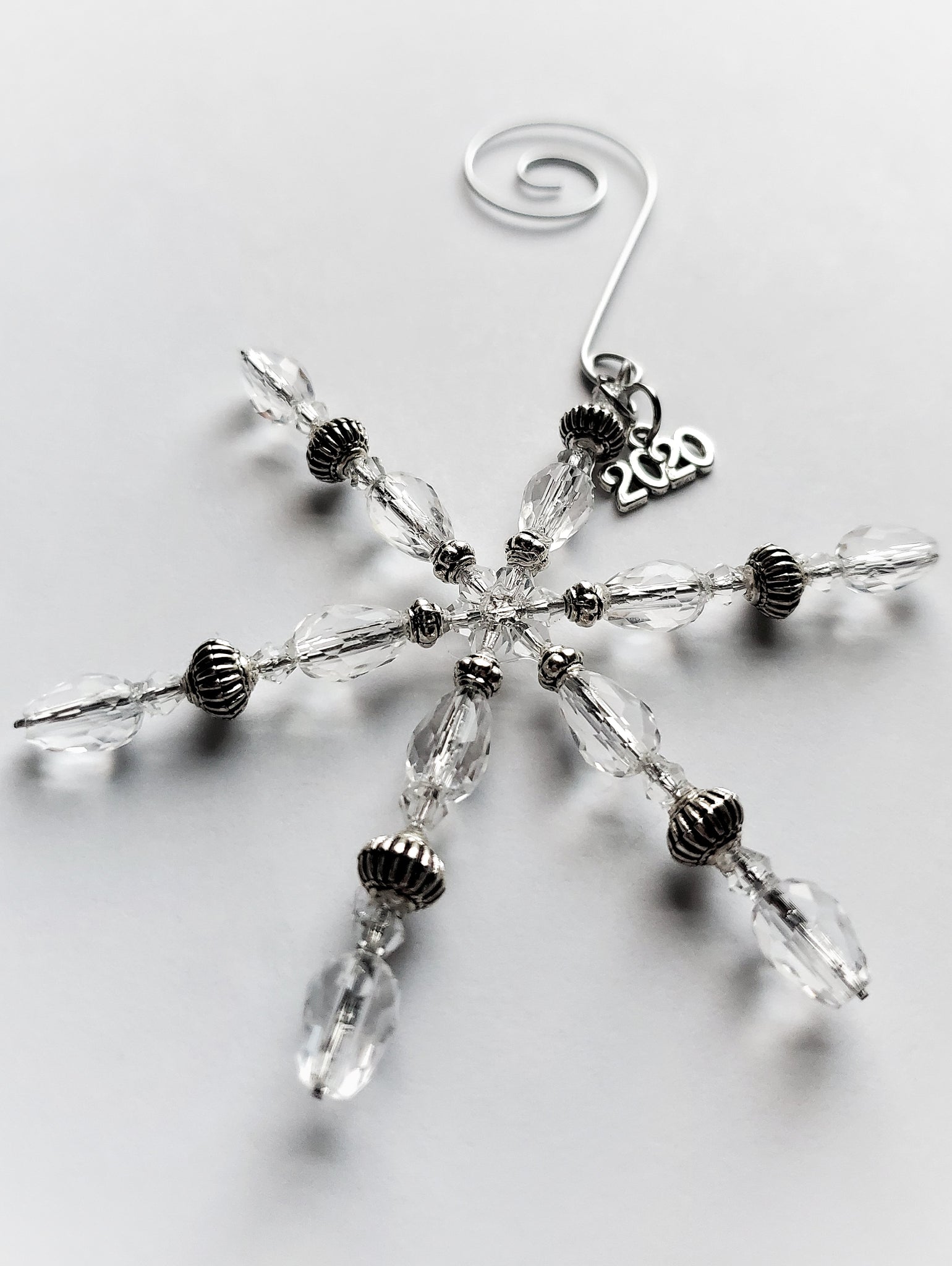 Crystal Teardrop Snowflake Ornament Handmade Gift Stocking Stuffer