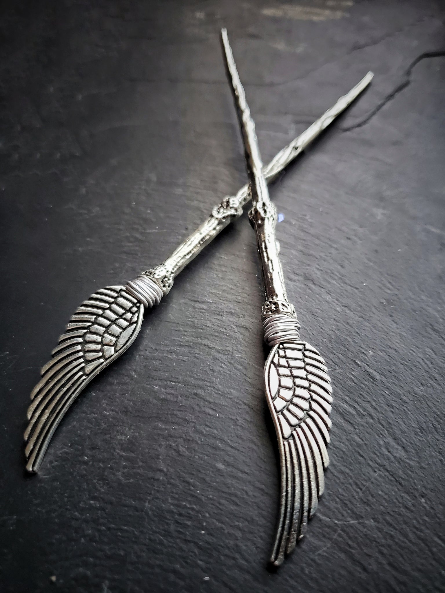 Wings Jewelry Gift Set Necklace Earrings Hair Sticks