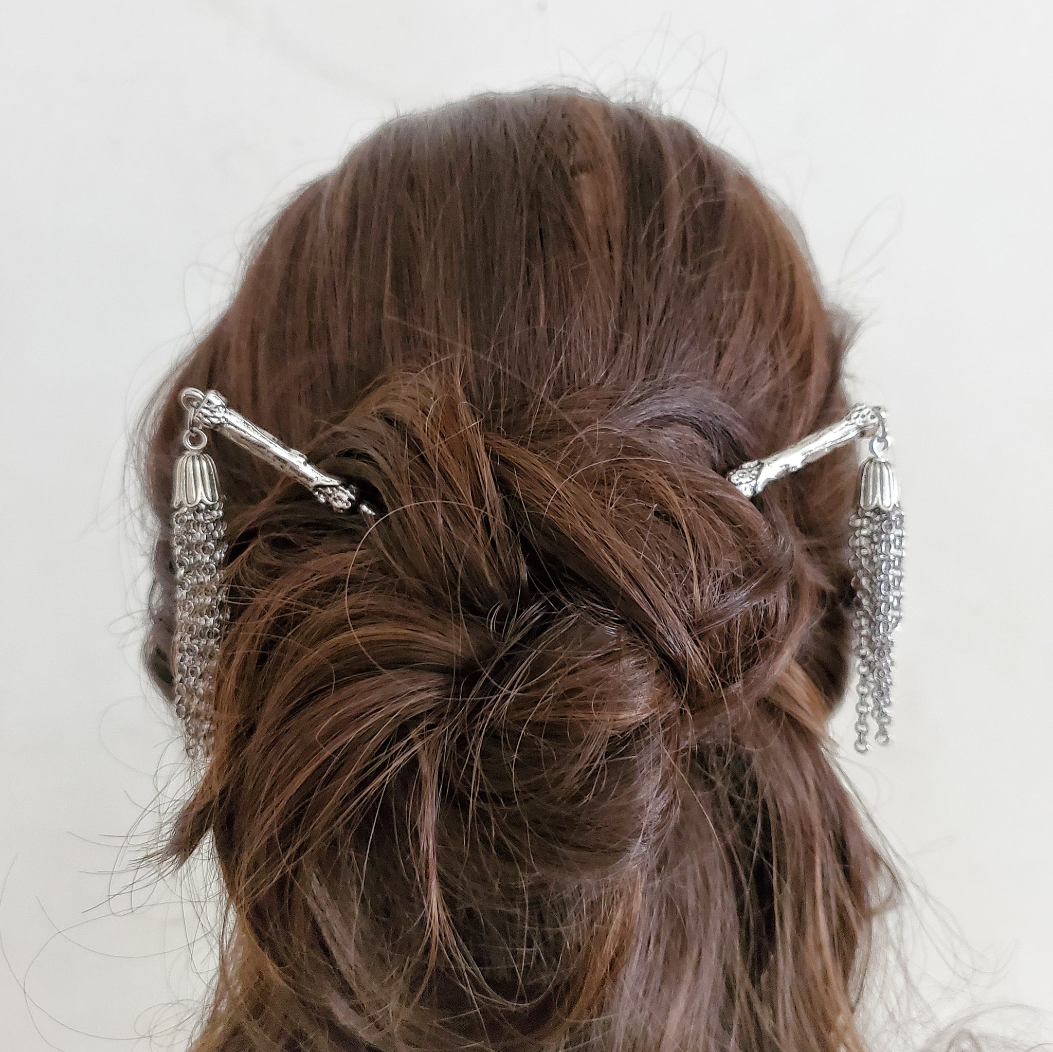 Silver Tassel Hair Stick Hair Jewelry