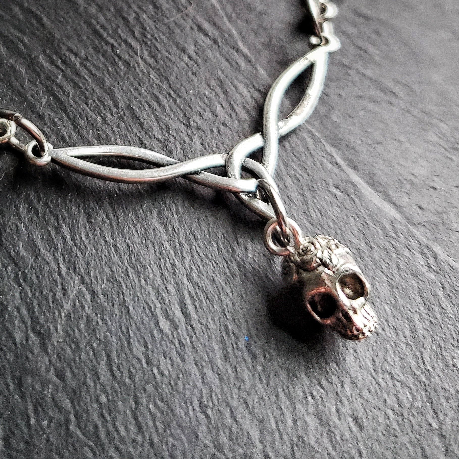 Celtic Skull Necklace Goth Jewelry