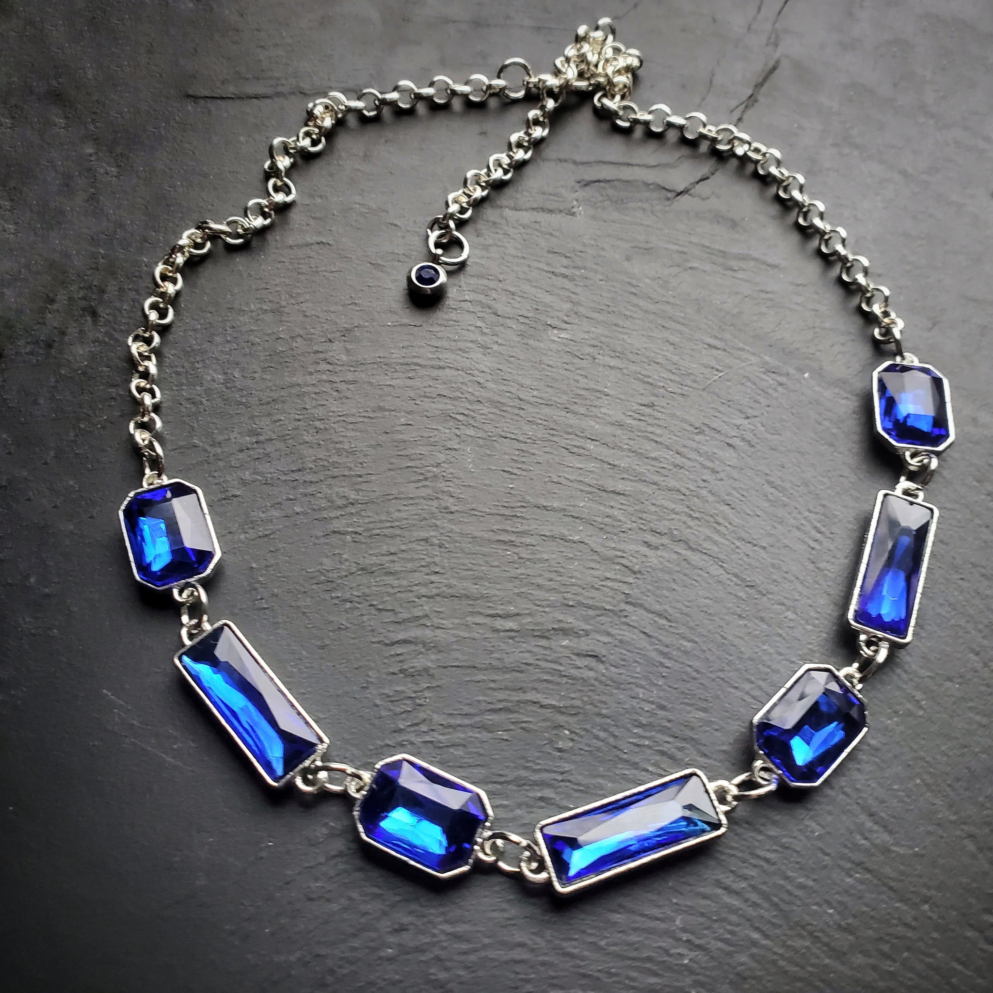 La Rel Ice Blue Rhinestone Necklace - Gem
