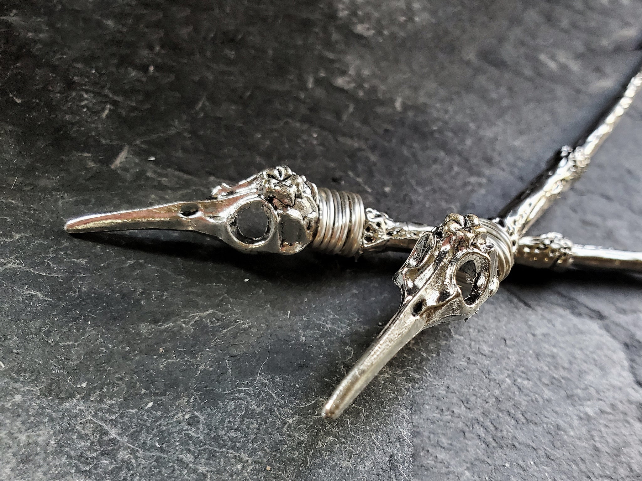 Plague Doctor Raven Skull Hair Sticks