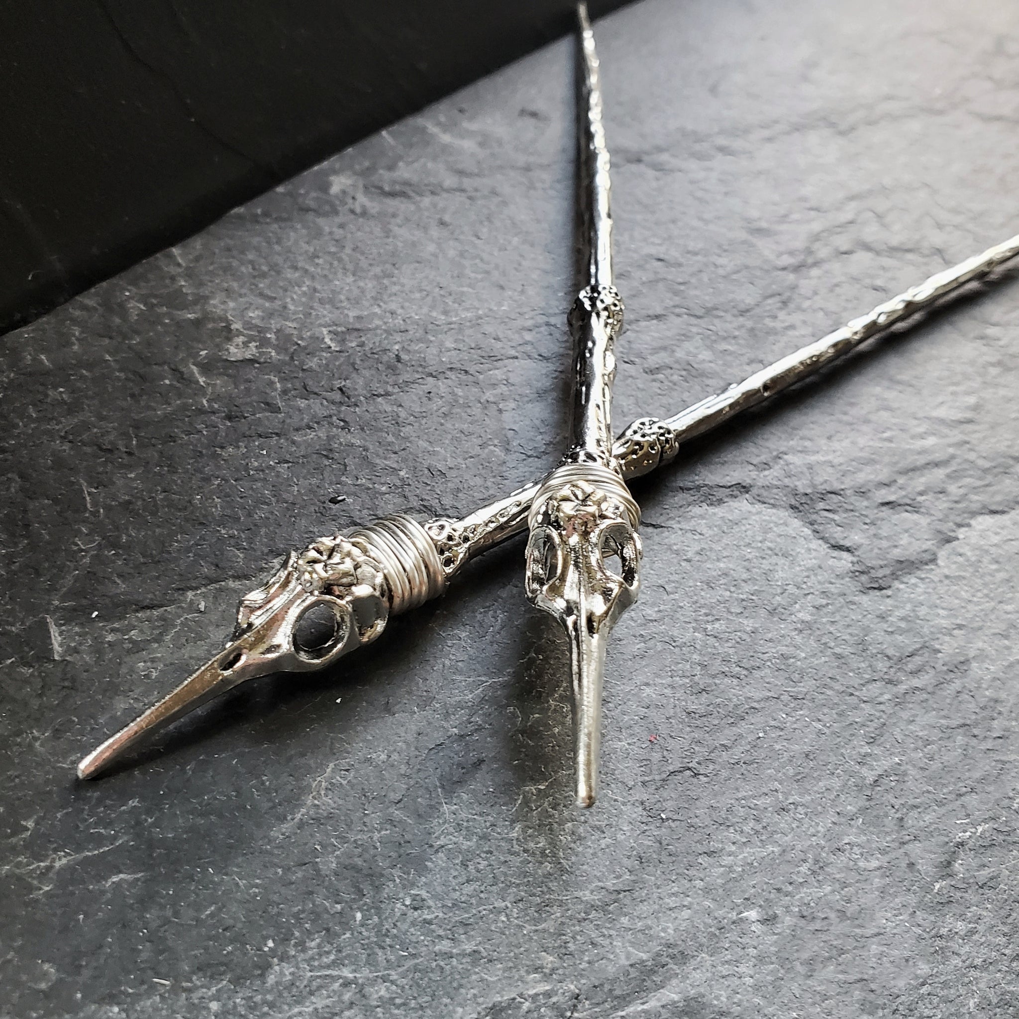 Plague Doctor Raven Skull Hair Sticks