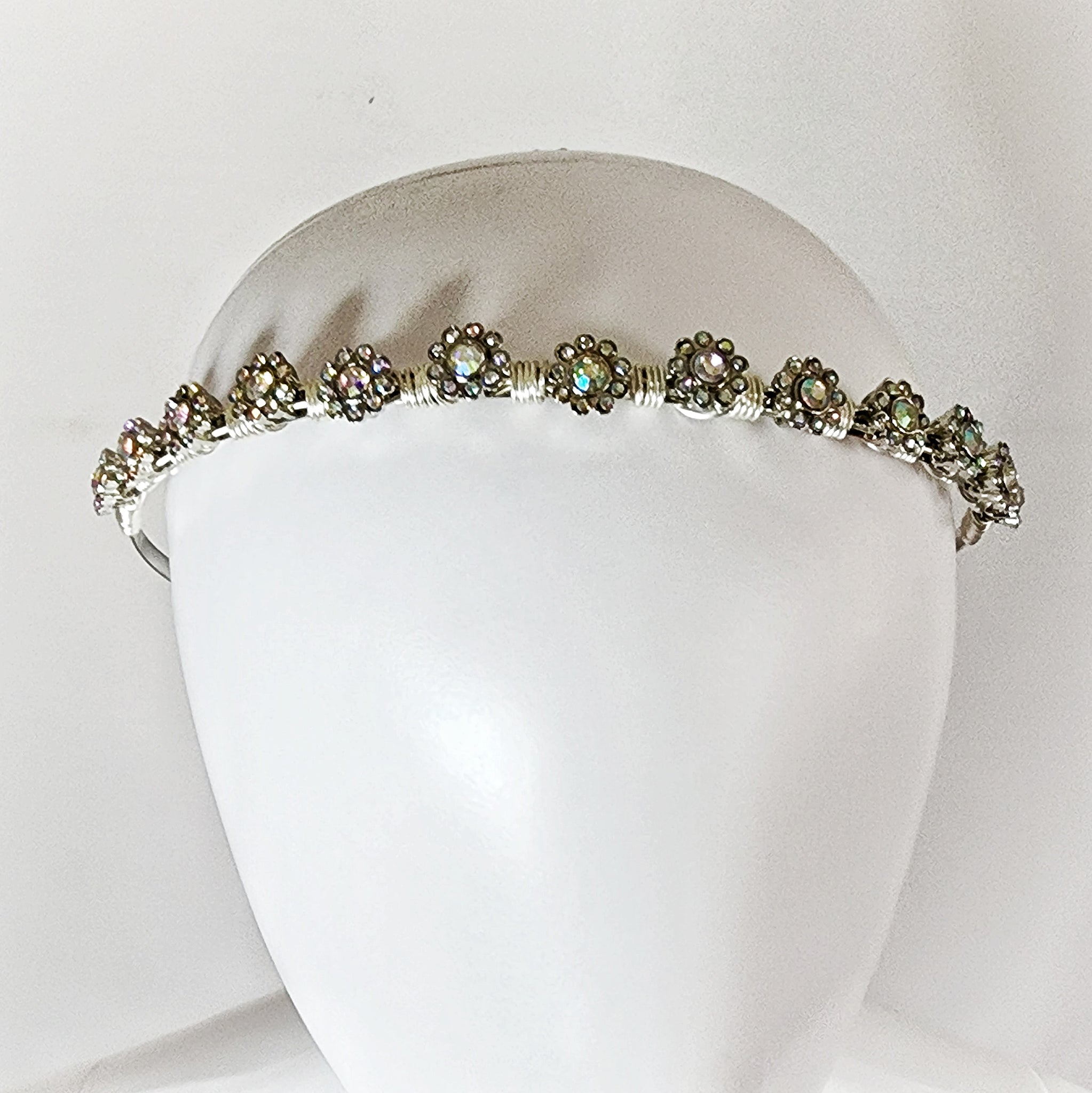 Tiny Rhinestone flower Tiara Headband Crown