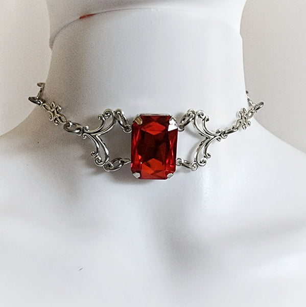 Rhinestone Choker Necklace Renaissance Jewelry