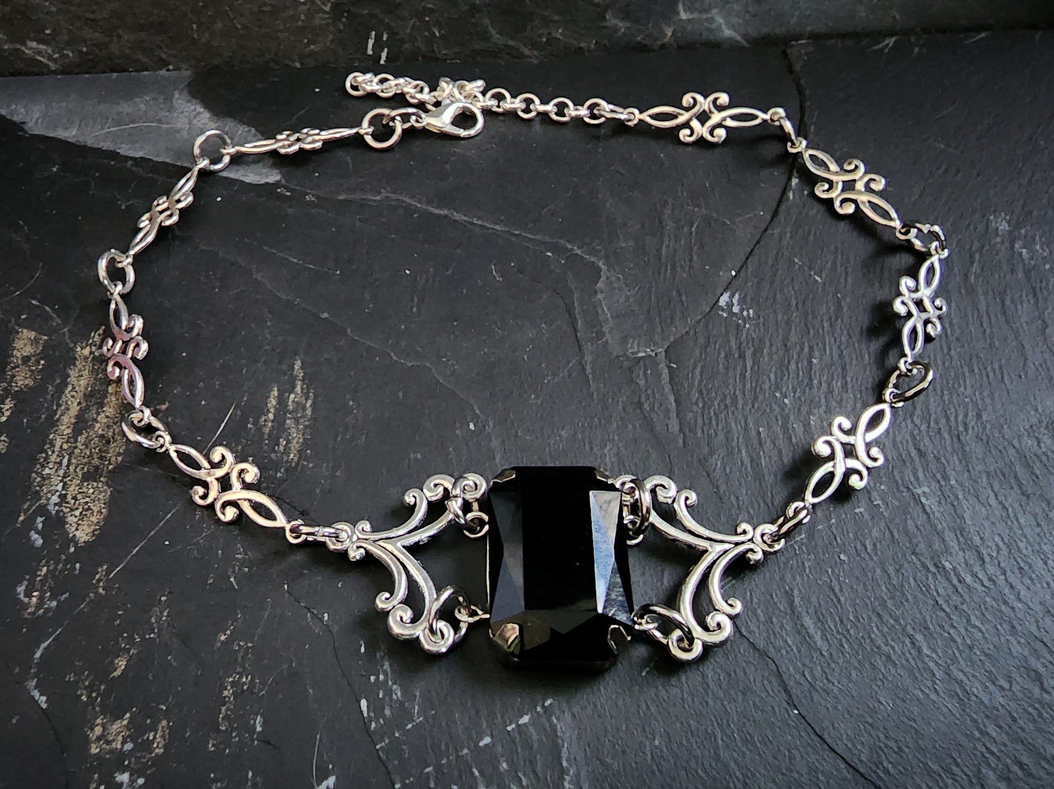 Rhinestone Choker Necklace Renaissance Jewelry