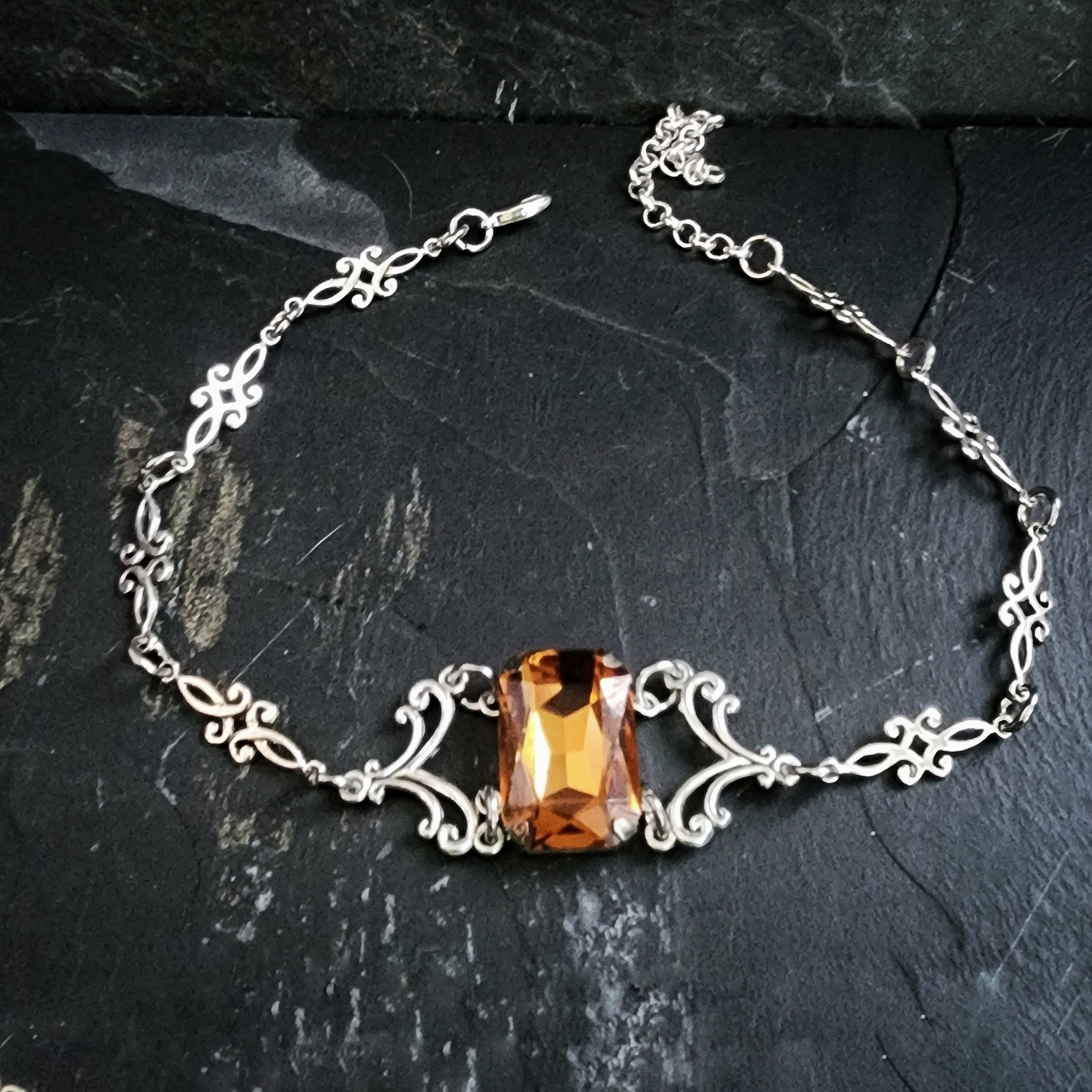 Rhinestone Choker Necklace Renaissance Jewelry