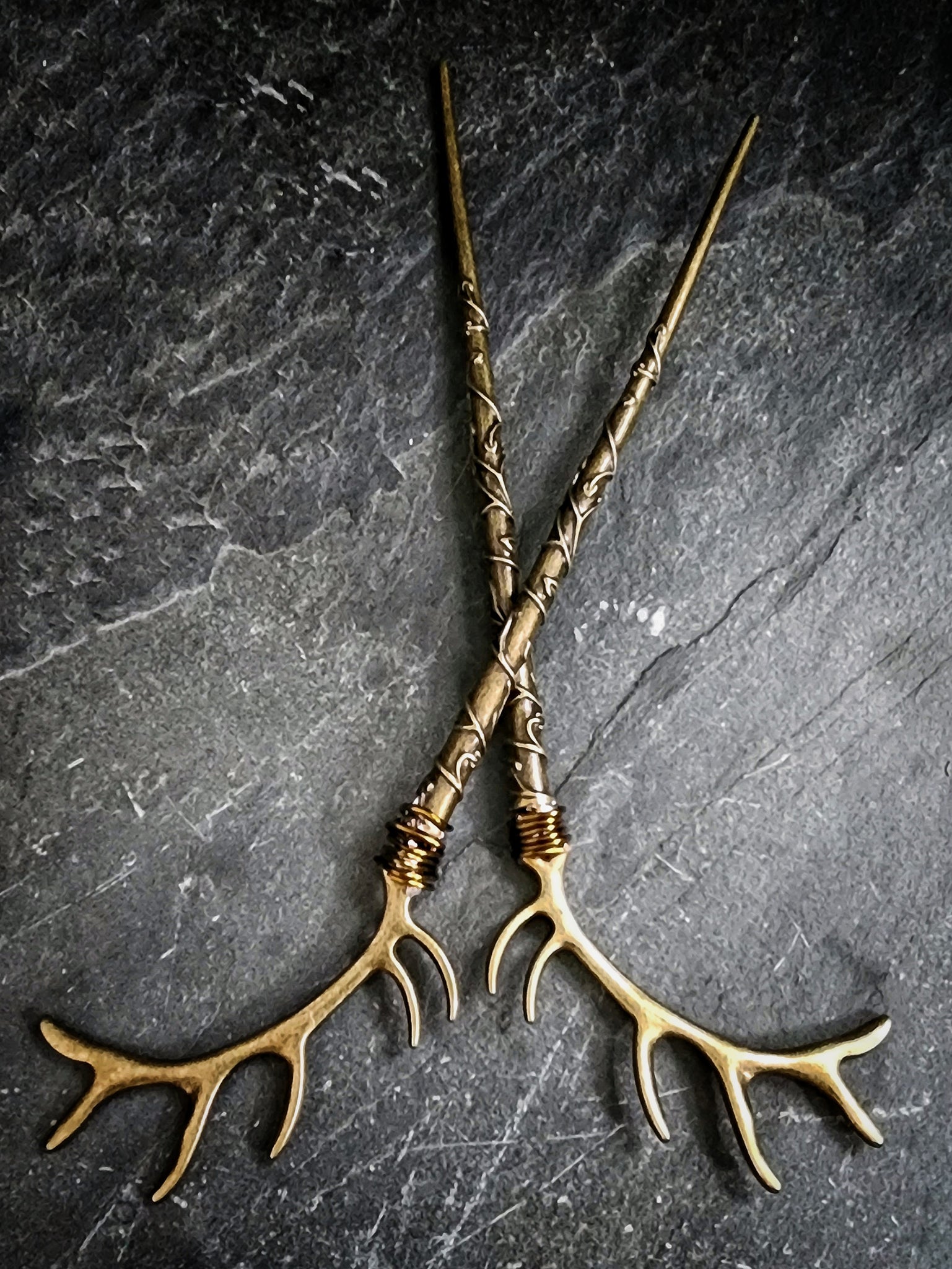 Bronze Antler Reindeer Hair Sticks Hair Jewelry