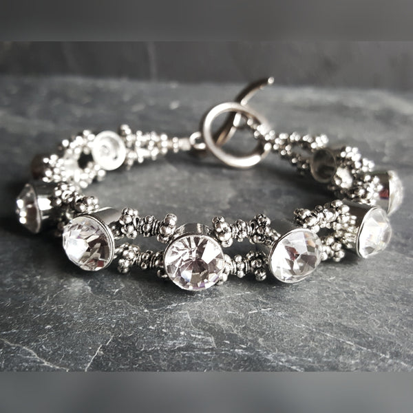 Elegant Rhinestone Cocktail Bracelet Bridal Fantasy Jewelry - DRAVYNMOOR