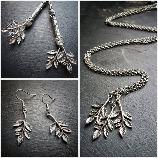 Falling Leaves Fall Jewelry Gift Set Necklace Earrings Hair Sticks