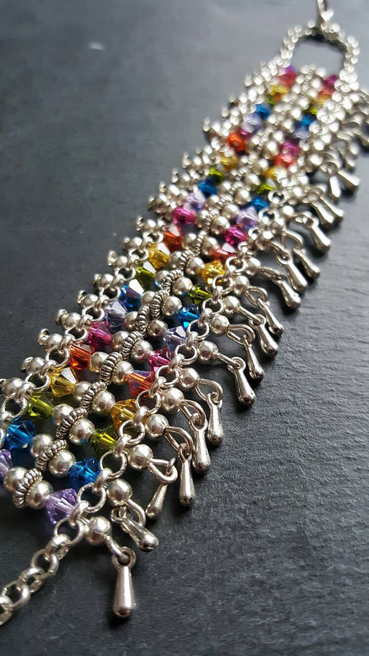 Rainbow Crystal Bracelet LGBTQ Pride Jewelry Fantasy Jewelry - DRAVYNMOOR