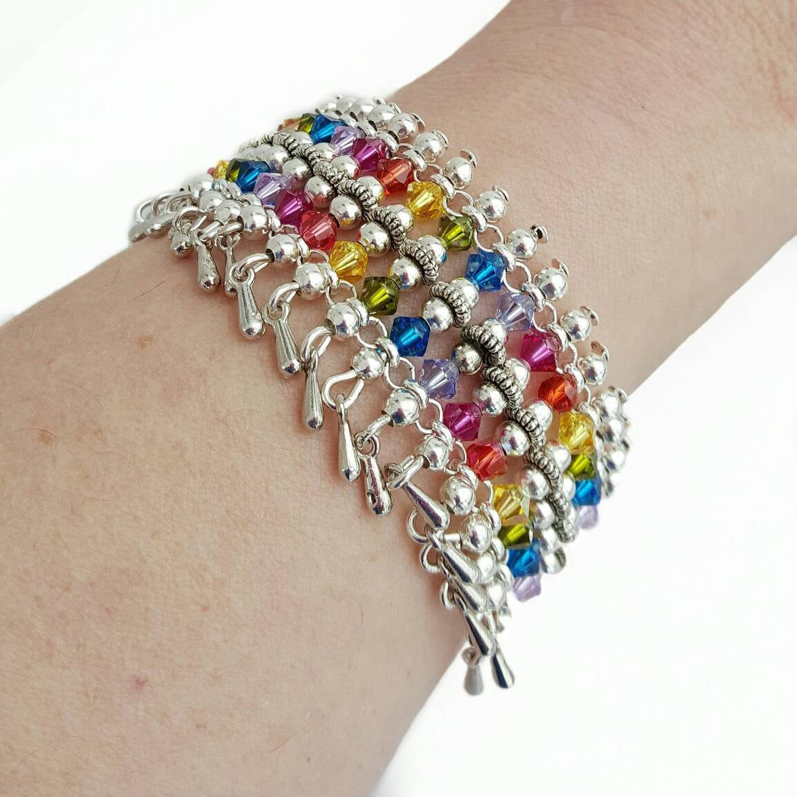 Rainbow Crystal Bracelet LGBTQ Pride Jewelry Fantasy Jewelry - DRAVYNMOOR